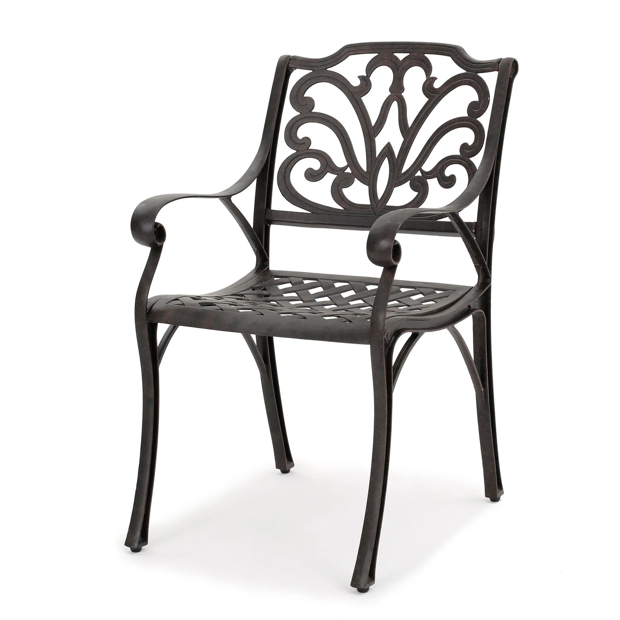 Fonzo Outdoor Bronze Cast Aluminum Dining Chairs (Set of 2) - furnishings