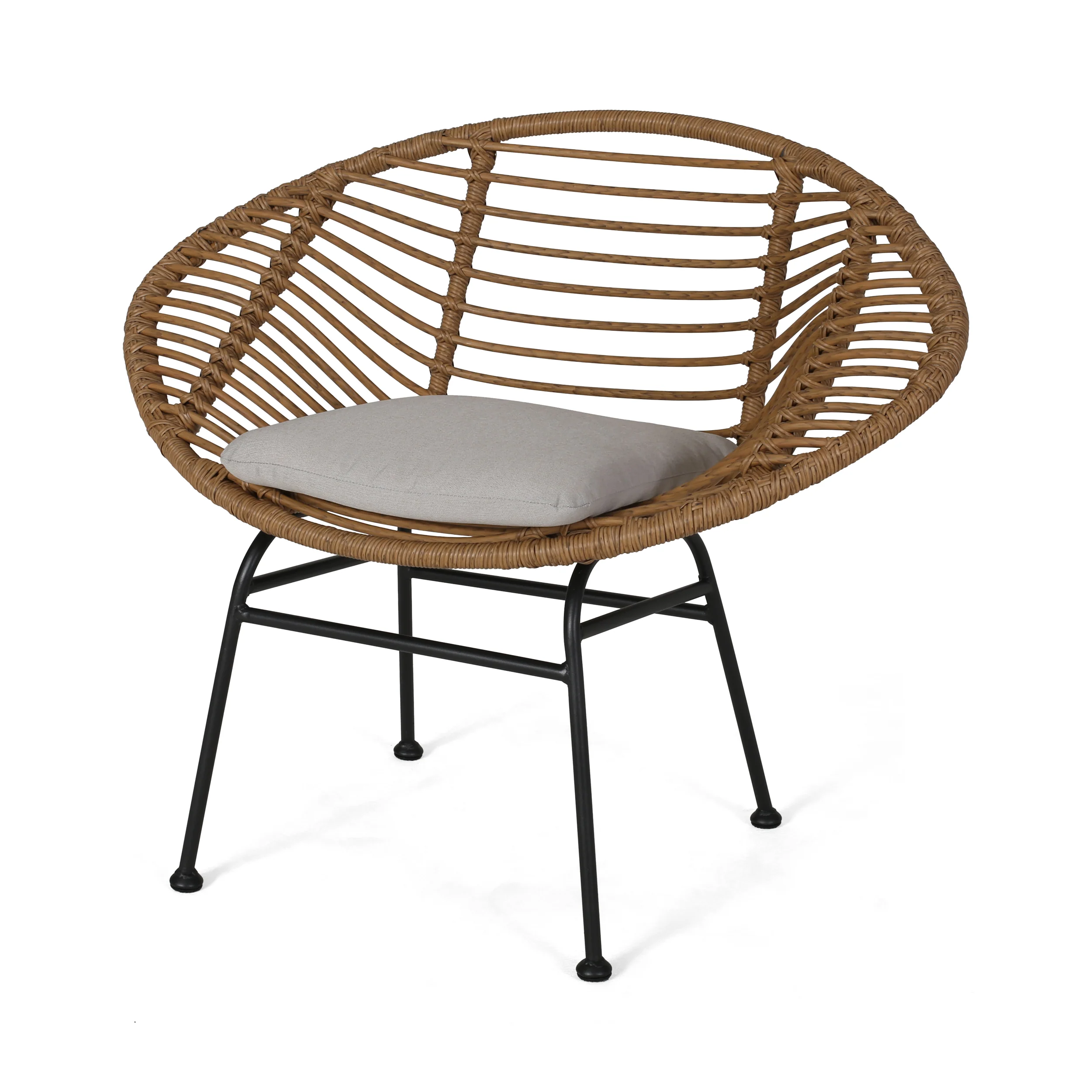Aleah Outdoor Woven Faux Rattan Chairs with Cushions (Set of 2) - furnishings