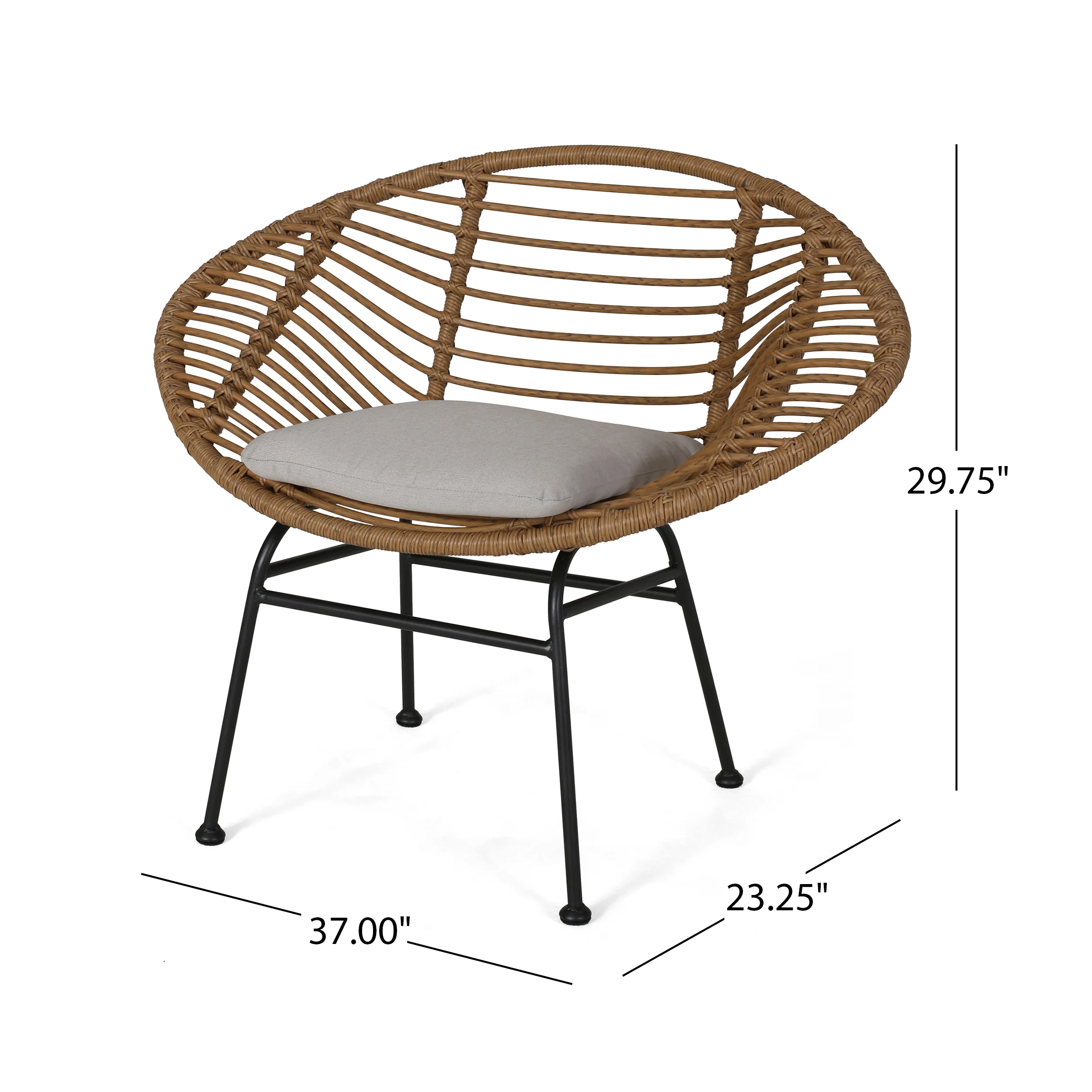 Isabel Outdoor Faux Wicker 2 Seater Chat Set with Tempered Glass Table - furnishings