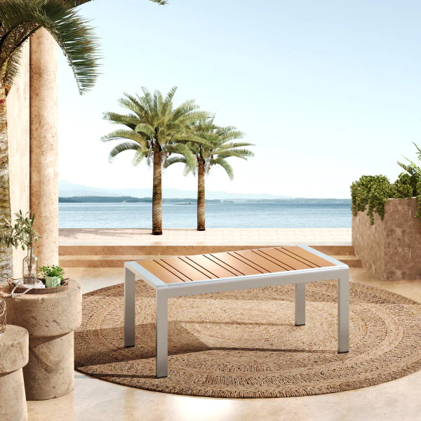 Eamoon Aluminum Outdoor Patio Coffee Table - furnishings
