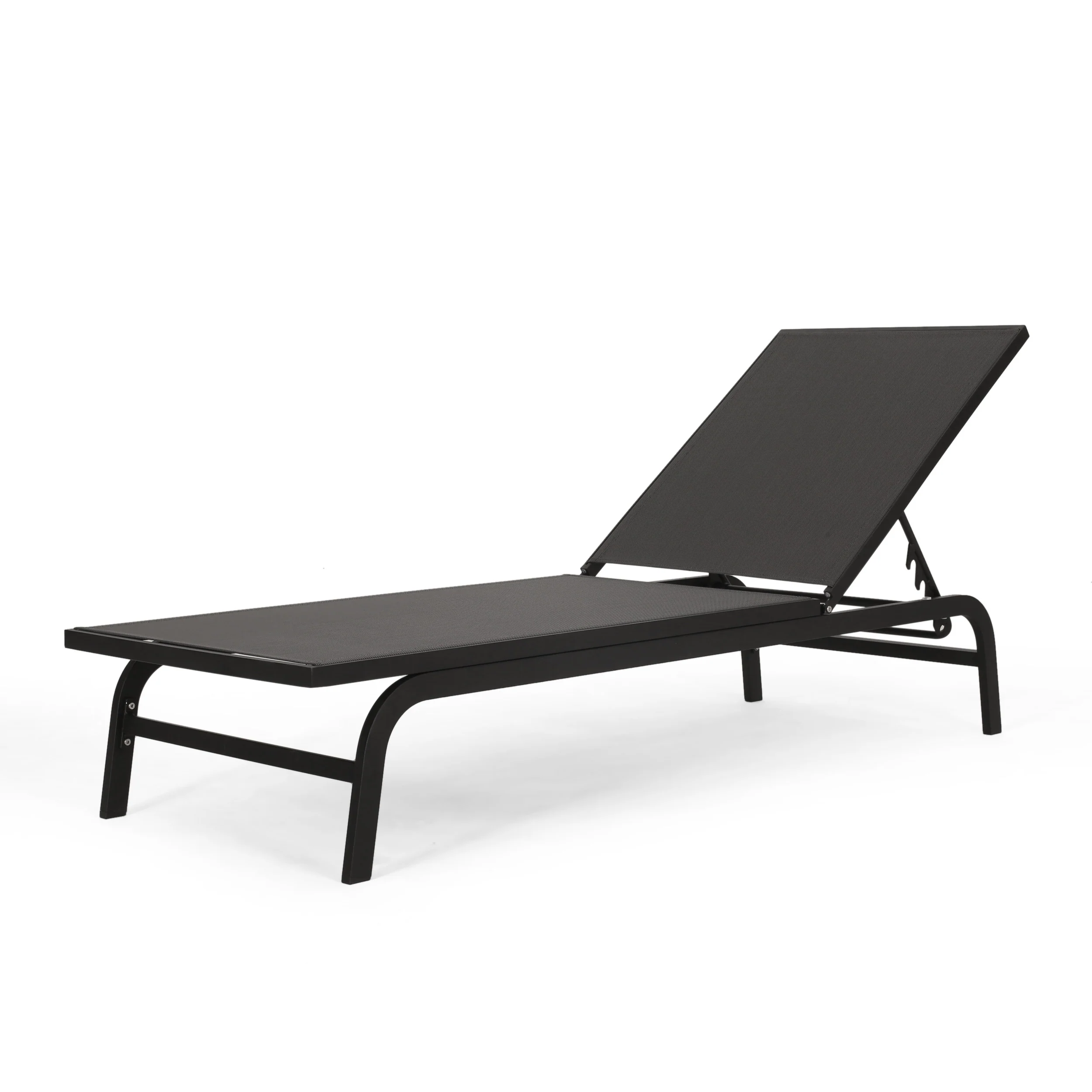 Stekar Outdoor Aluminum and Outdoor Mesh Chaise Lounge, Set of 2 - furnishings