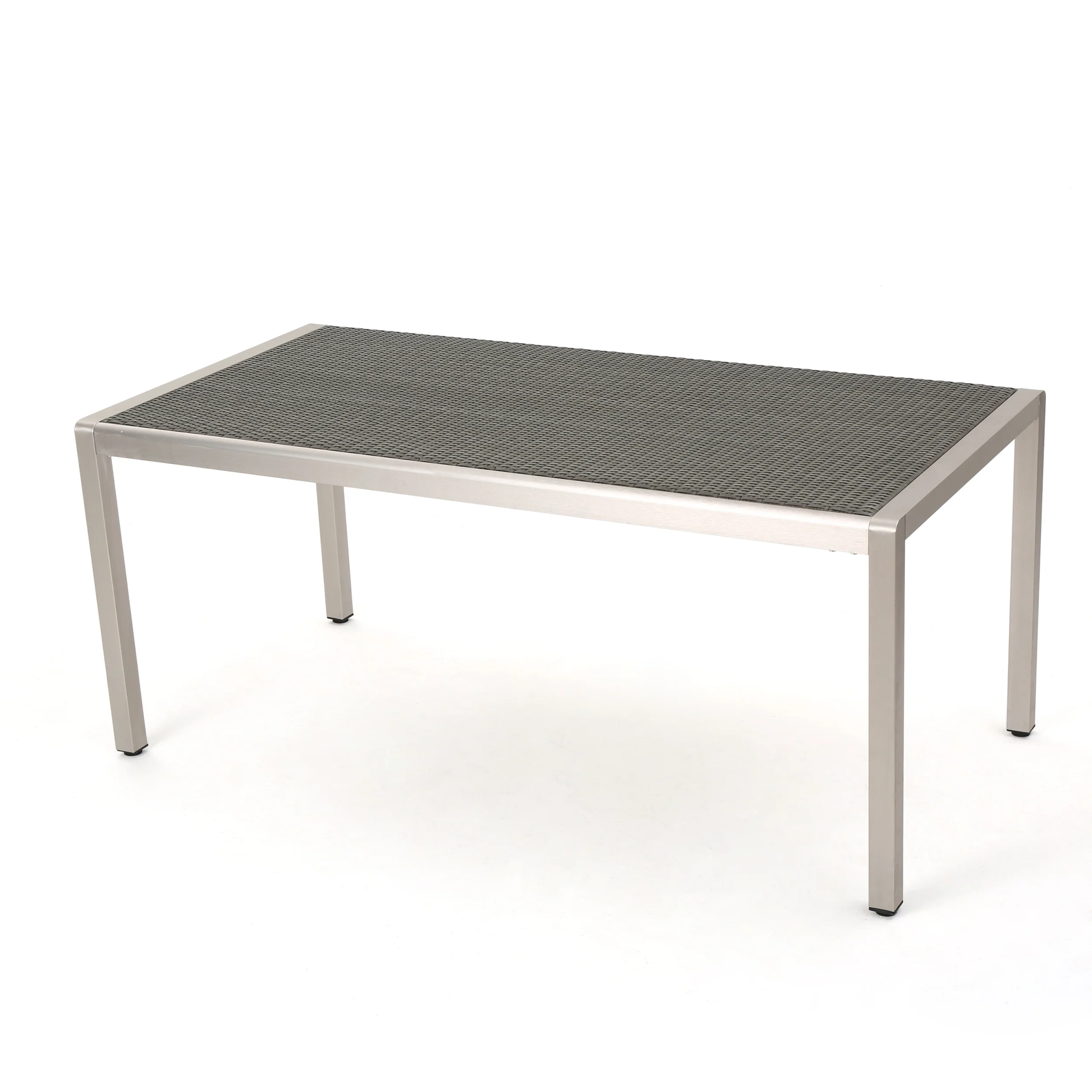 Coral Bay Outdoor Aluminum Dining Table w/ Wicker Top - furnishings