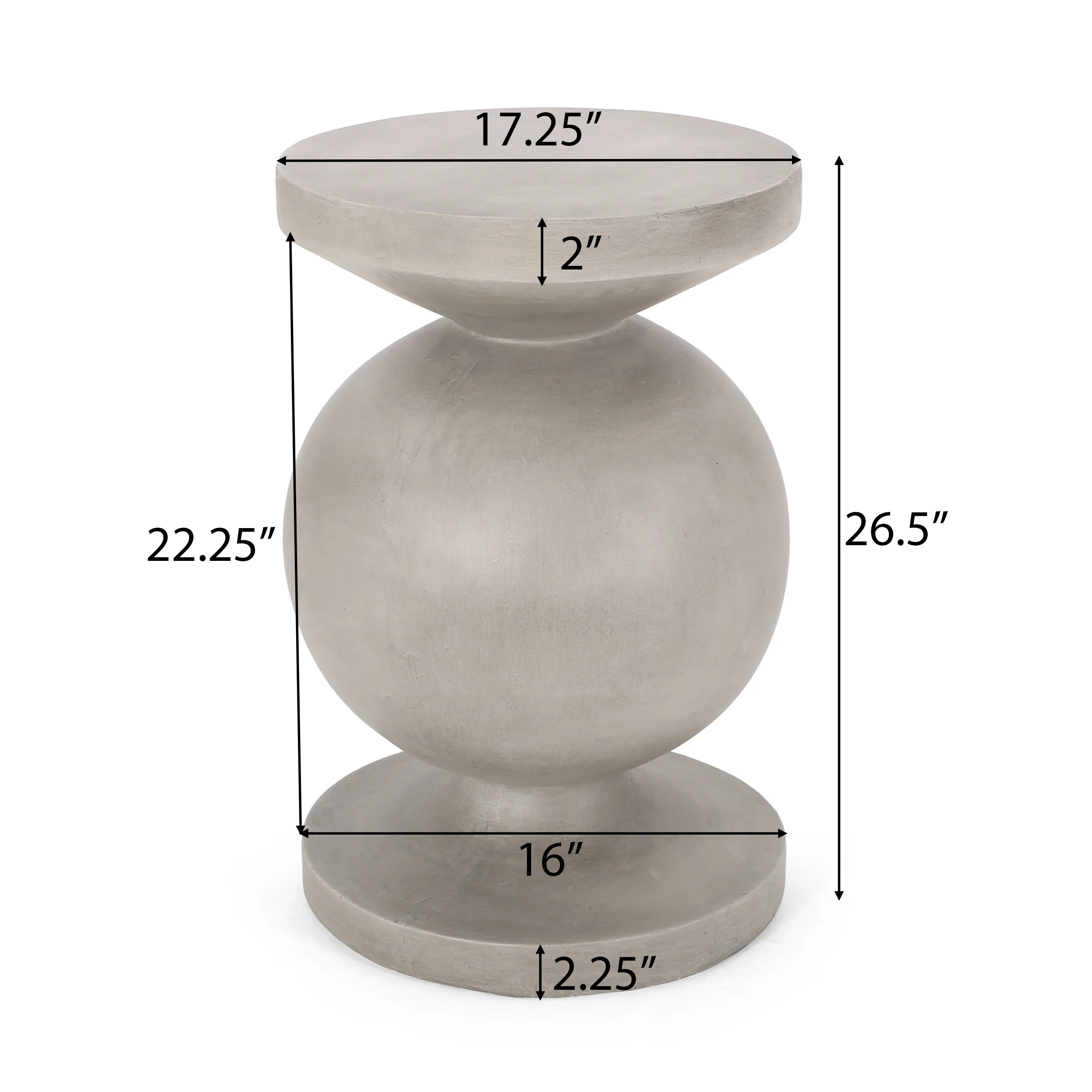 Gaudet Outdoor Lightweight Concrete Side Table, Concrete Finish - furnishings