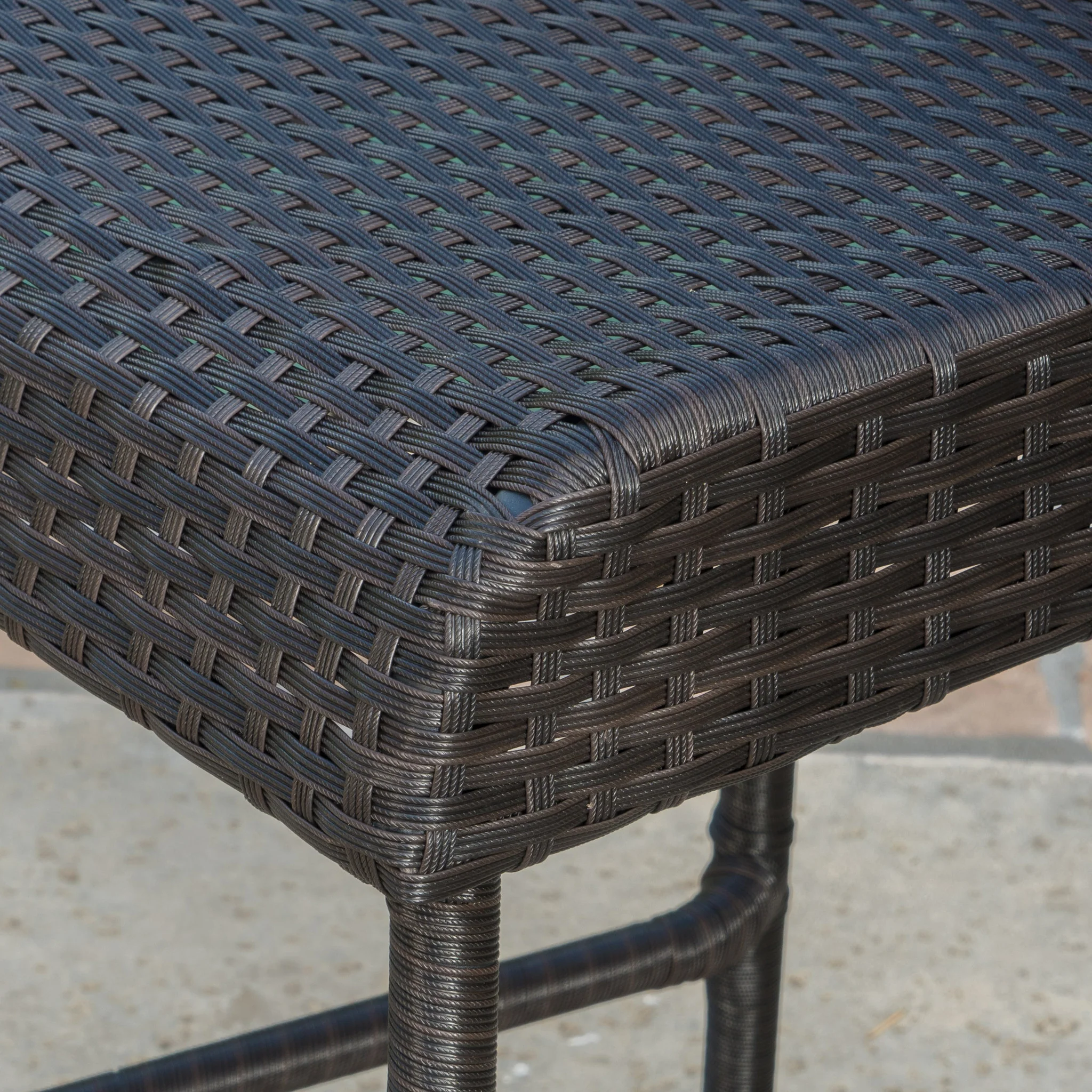 Trestle 29-Inch Outdoors Dark Brown Wicker Barstools (Set of 2) - furnishings