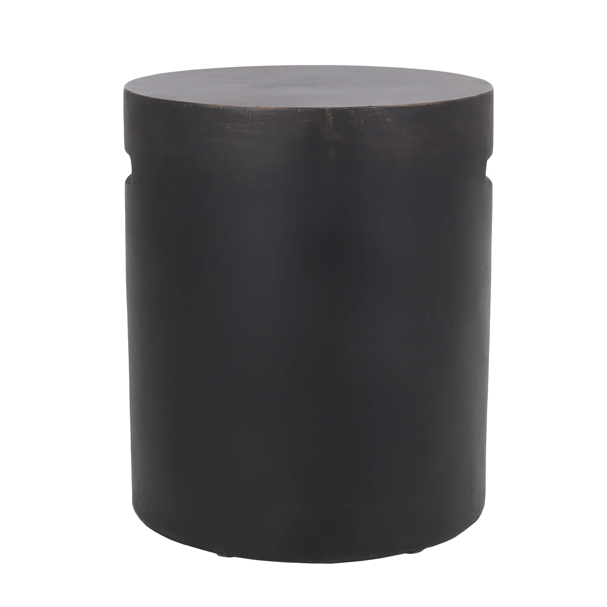 Woodrise Outdoor Lightweight Concrete Side Table, Antique Copper - furnishings
