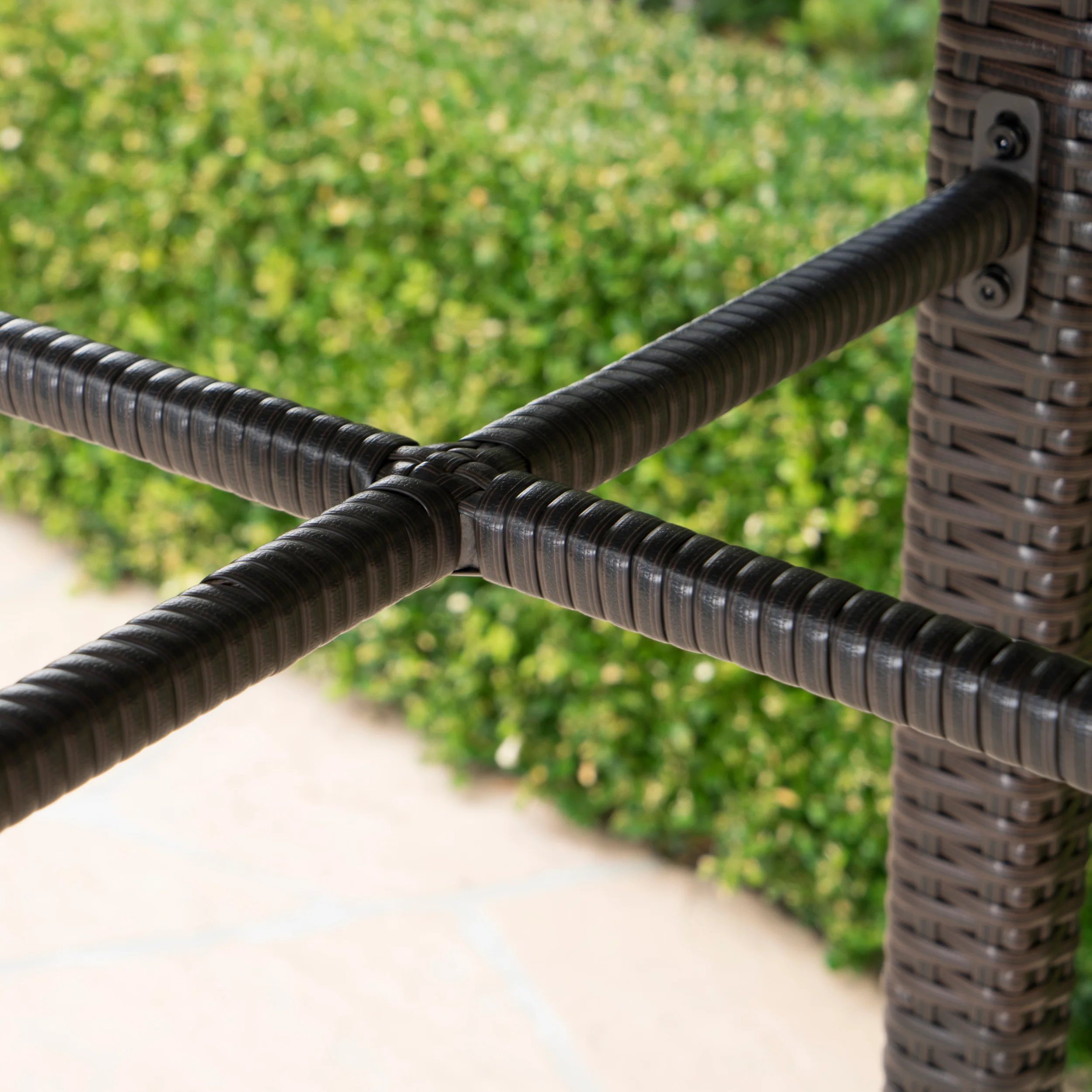 Dom Outdoor 32.5 Inch Round Multi-brown Wicker Bar Table - furnishings