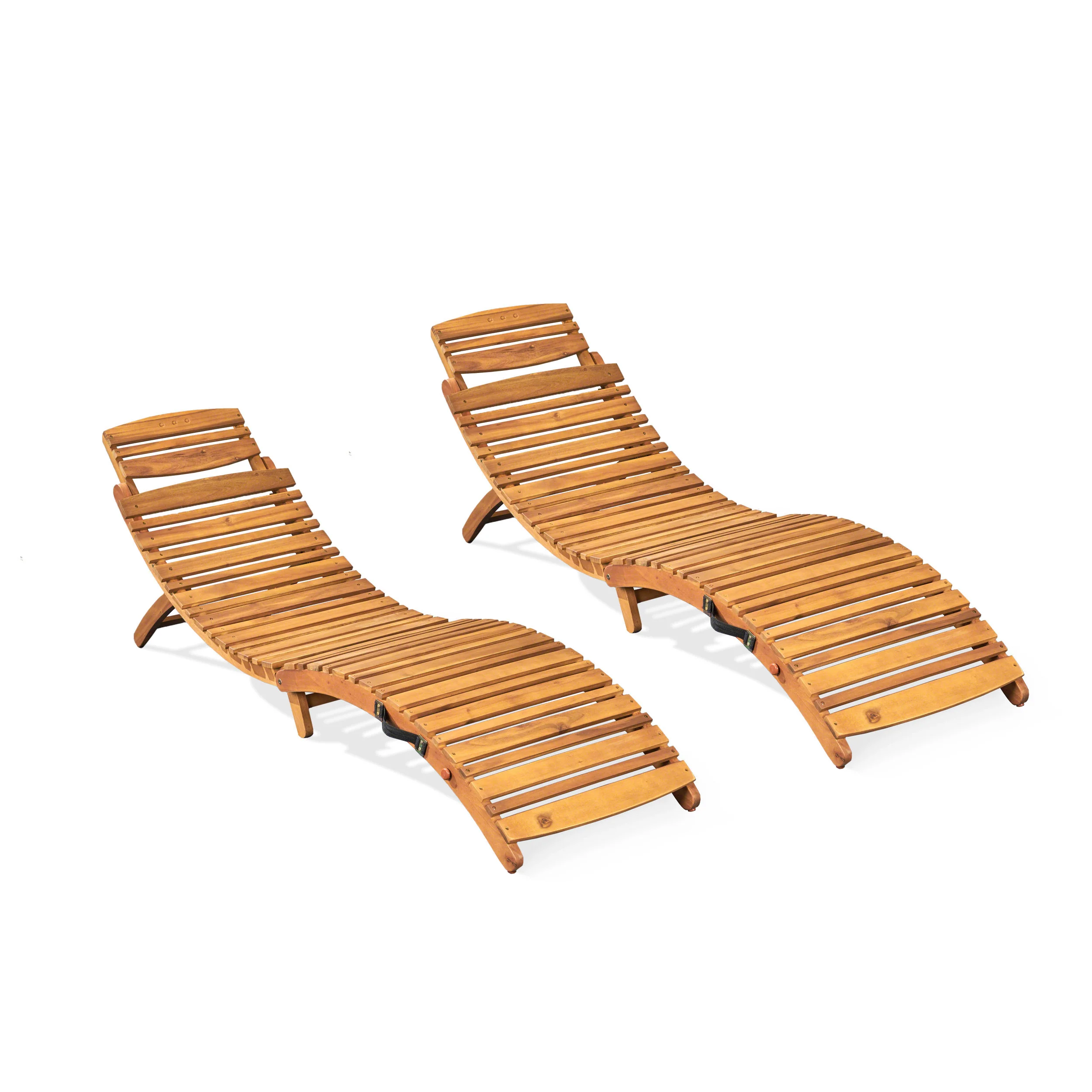 Lisbon Outdoor Wood Folding & Portable Chaise Lounge - furnishings
