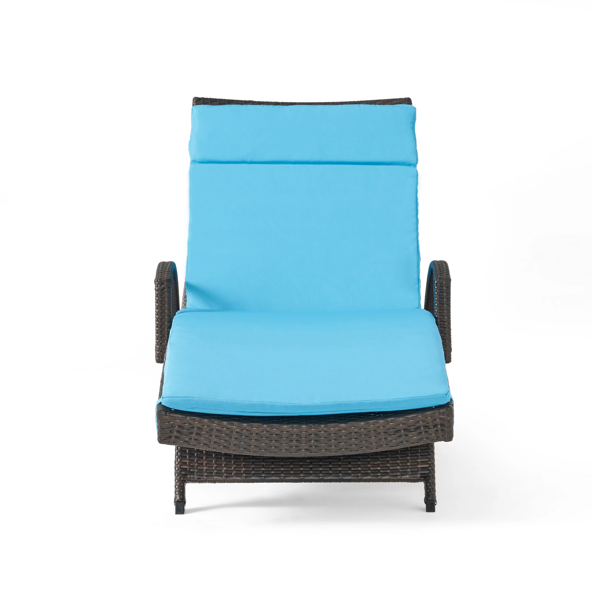 Lakeport Outdoor Adjustable Armed Chaise Lounge Chair w/ Cushion - furnishings