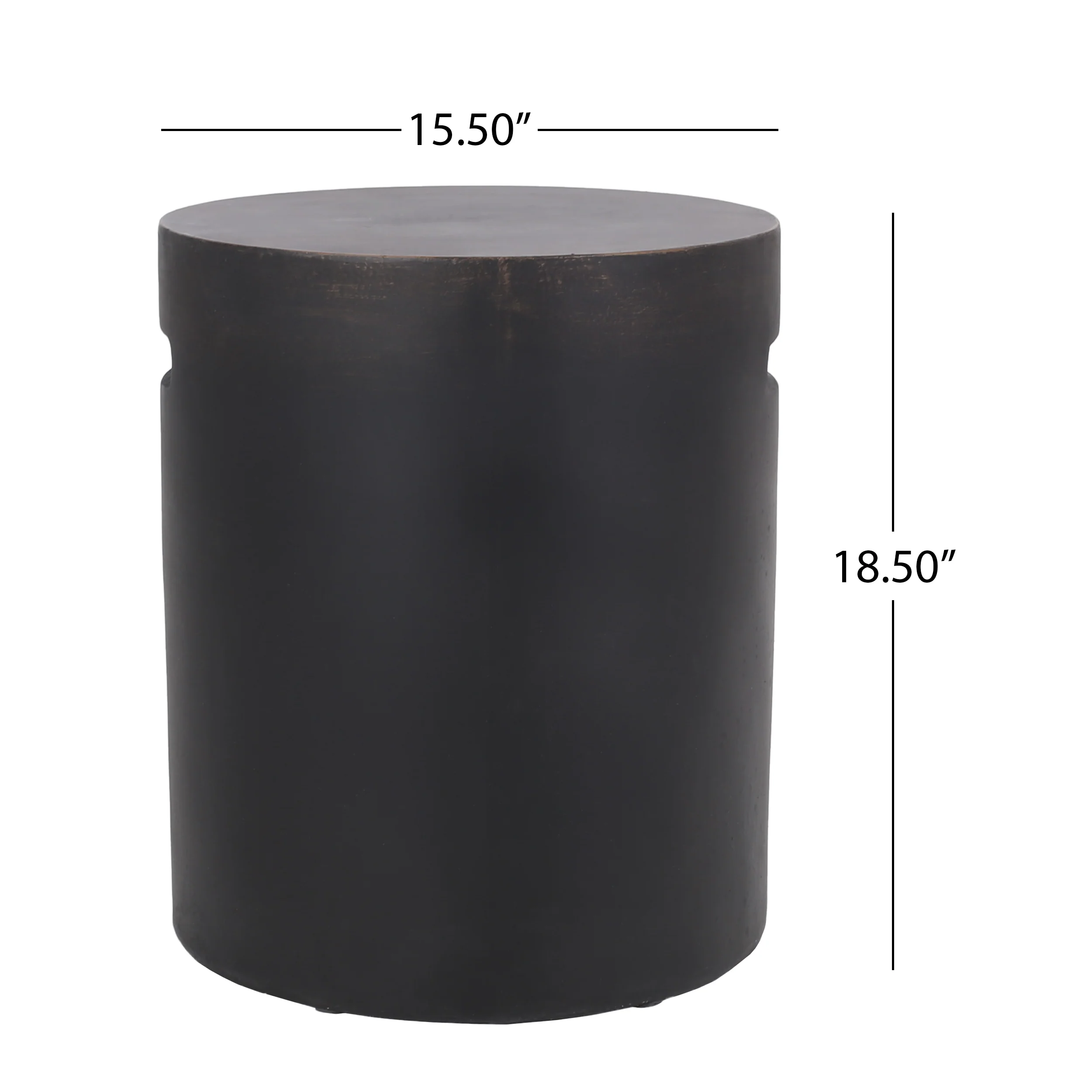 Woodrise Outdoor Lightweight Concrete Side Table, Antique Copper - furnishings