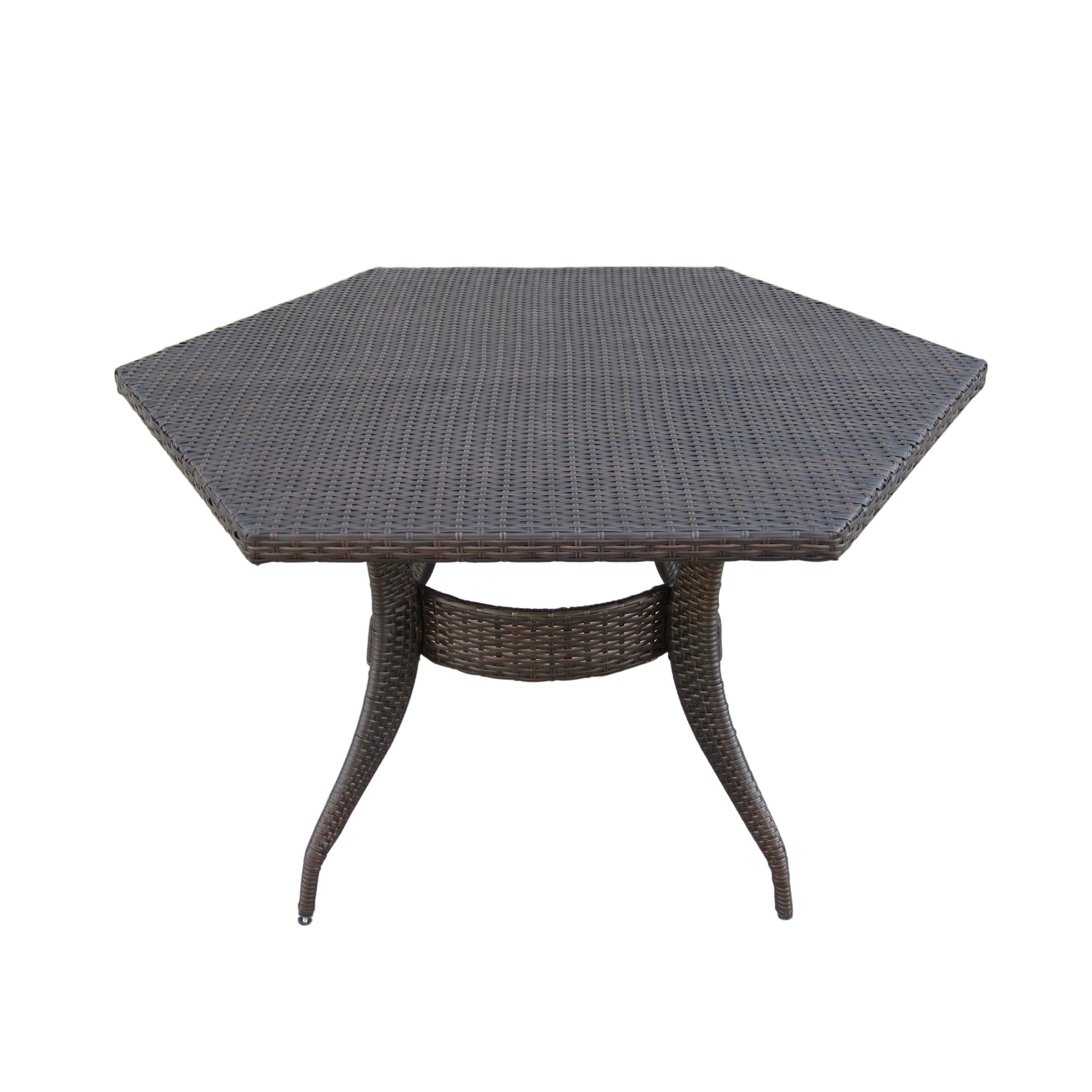 Daisy Outdoor 53 Inch Wicker Hexagon Dining Table - furnishings