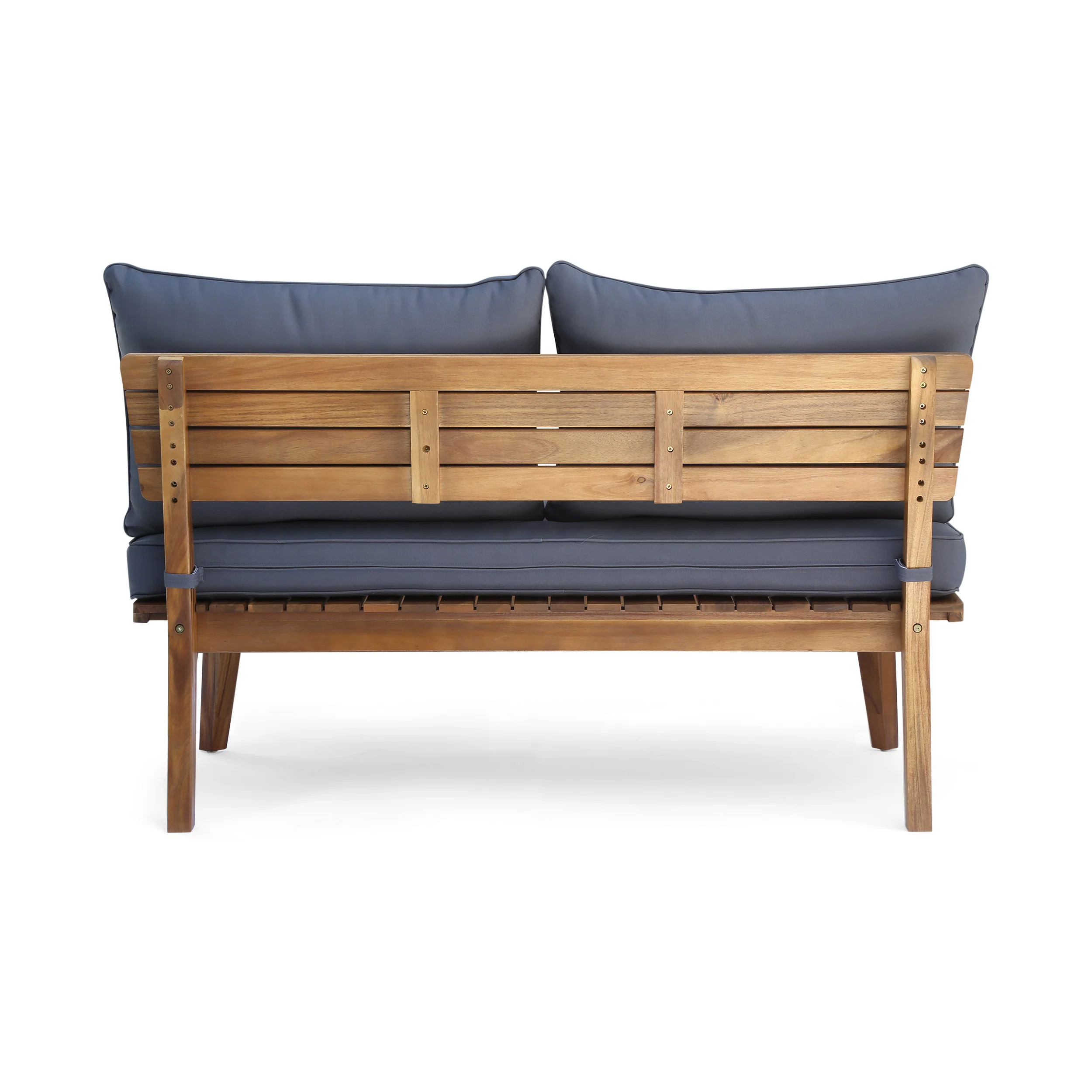 Boyle Outdoor Acacia Wood Loveseat - furnishings