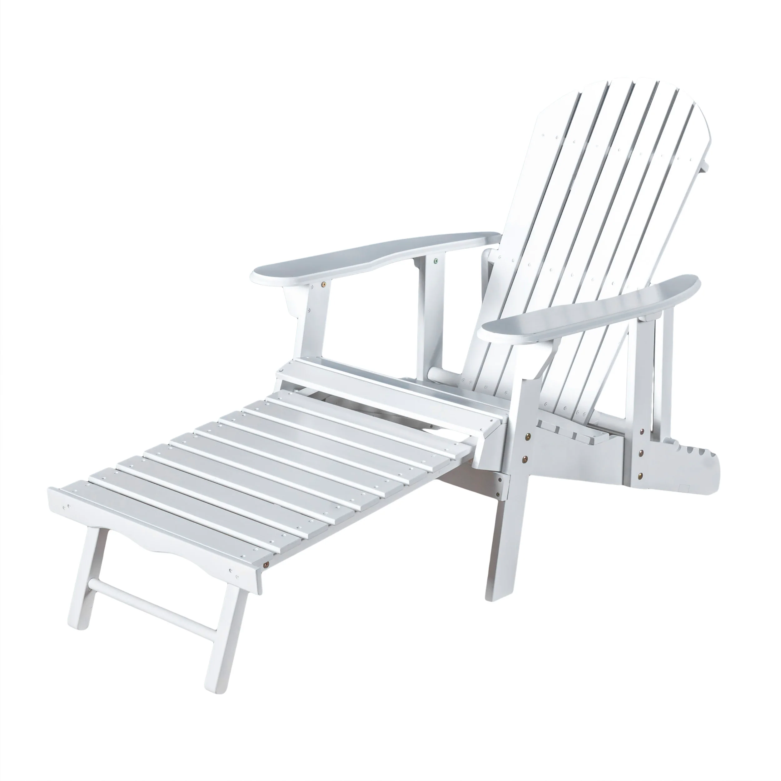 Kono Outdoor Acacia Wood Reclining Adirondack Chair with Footrest - furnishings