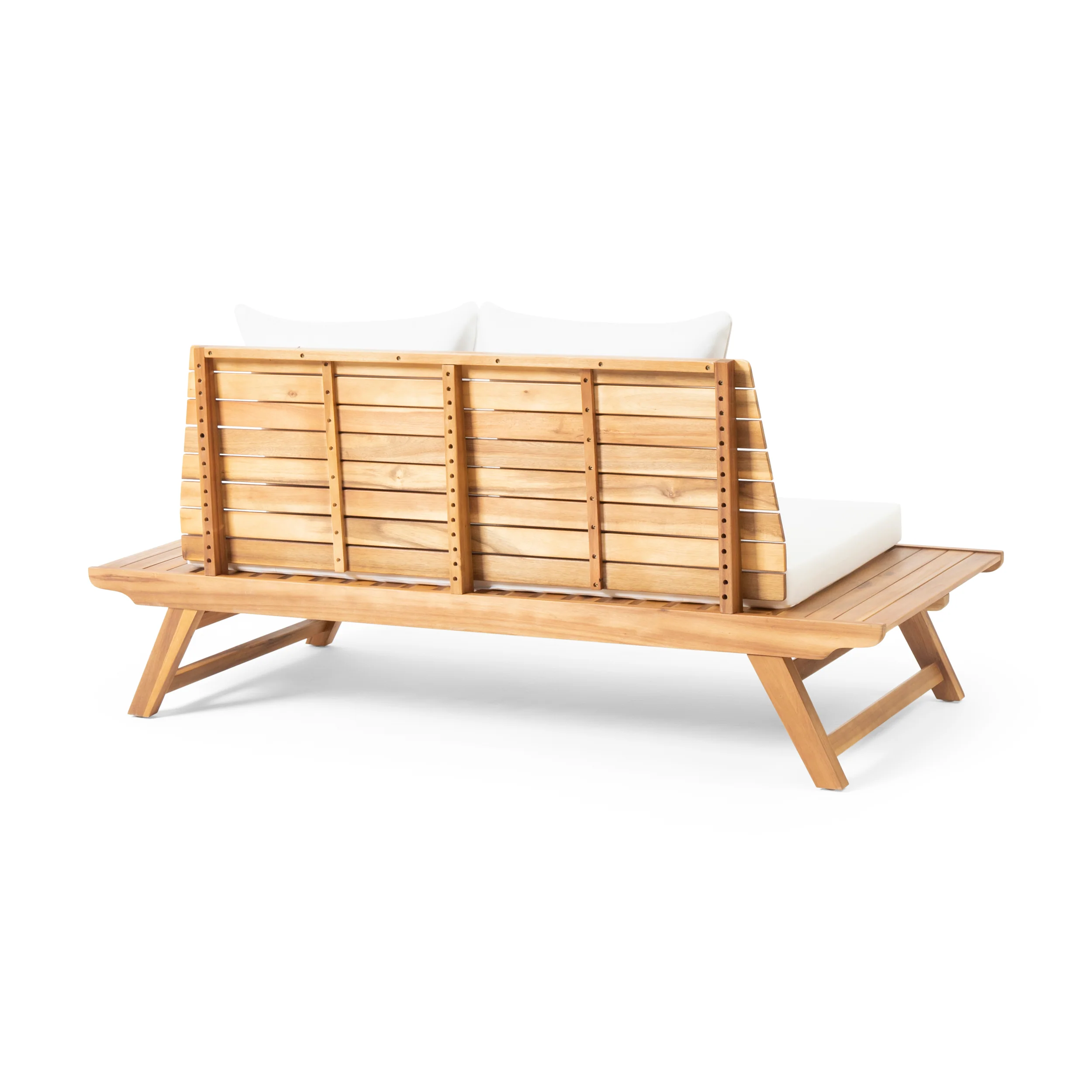 Kaiya Outdoor 2 Seater Acacia Wood Loveseat and Coffee Table Set - furnishings