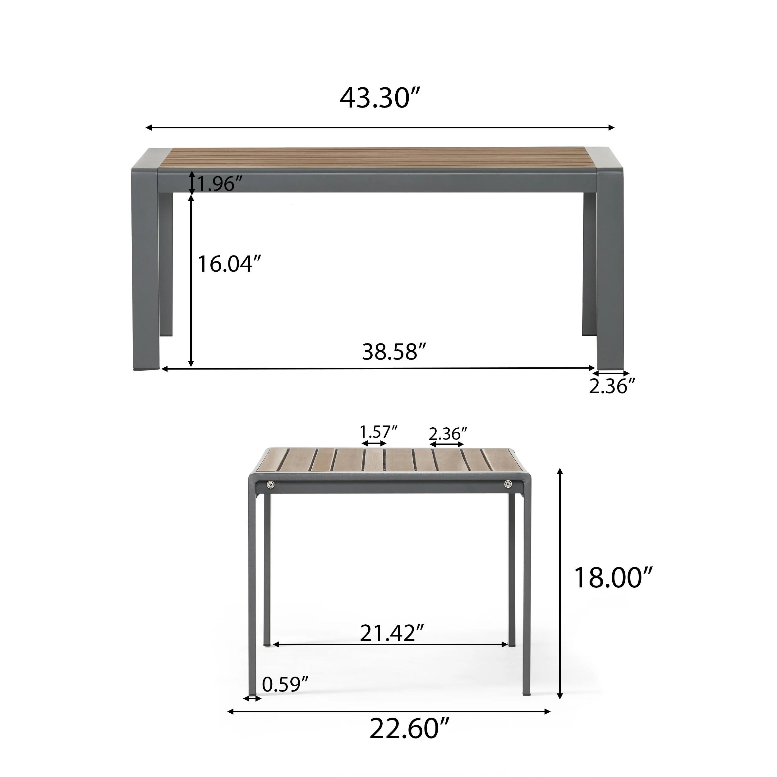 Trimble Outdoor Aluminum Coffee Table - furnishings
