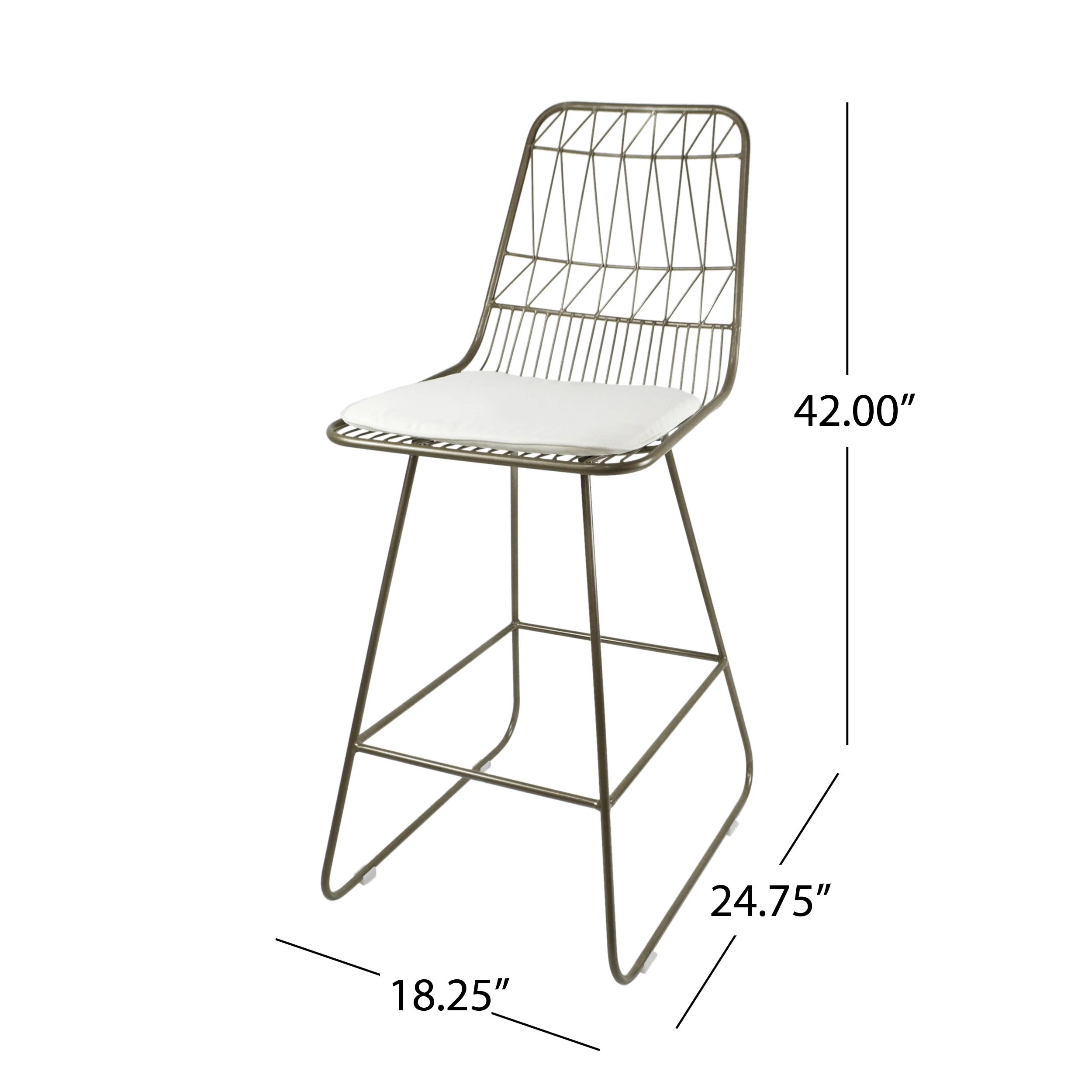 Hedy Outdoor Wire Counter Stools with Cushions (Set of 4) - furnishings