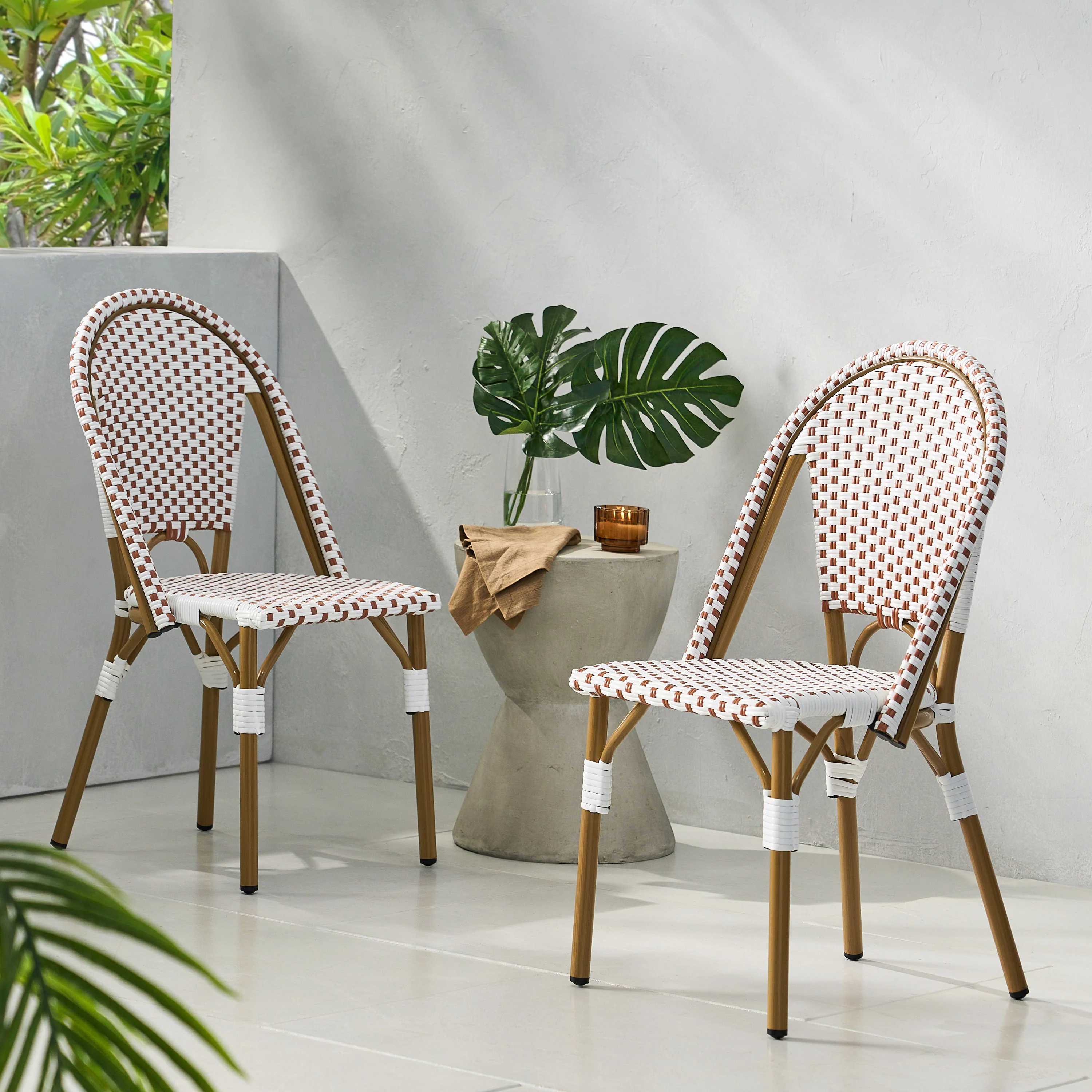 Brandy Outdoor French Bistro Chair, Set of 2 - furnishings