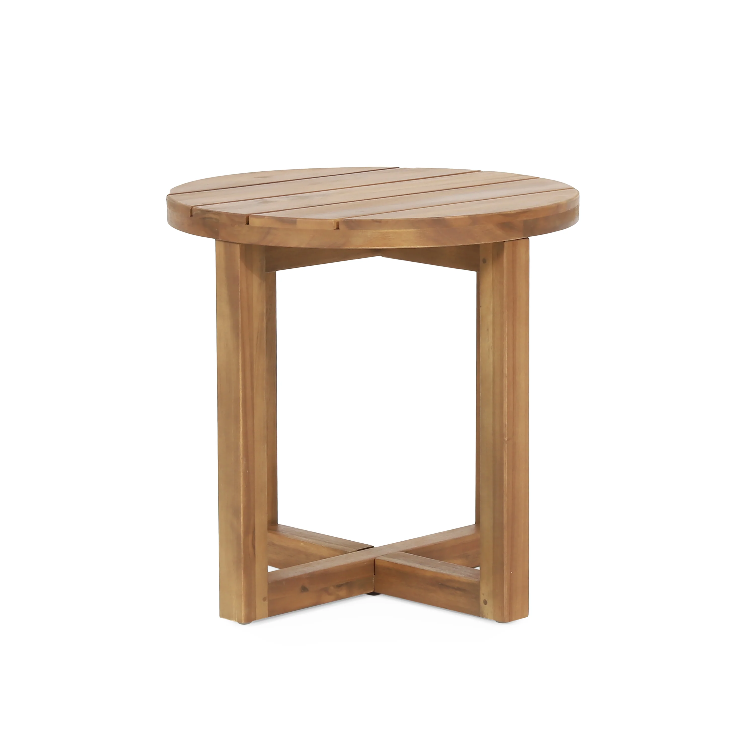 Hobbs Outdoor Acacia Wood Circular Side Table, Teak - furnishings