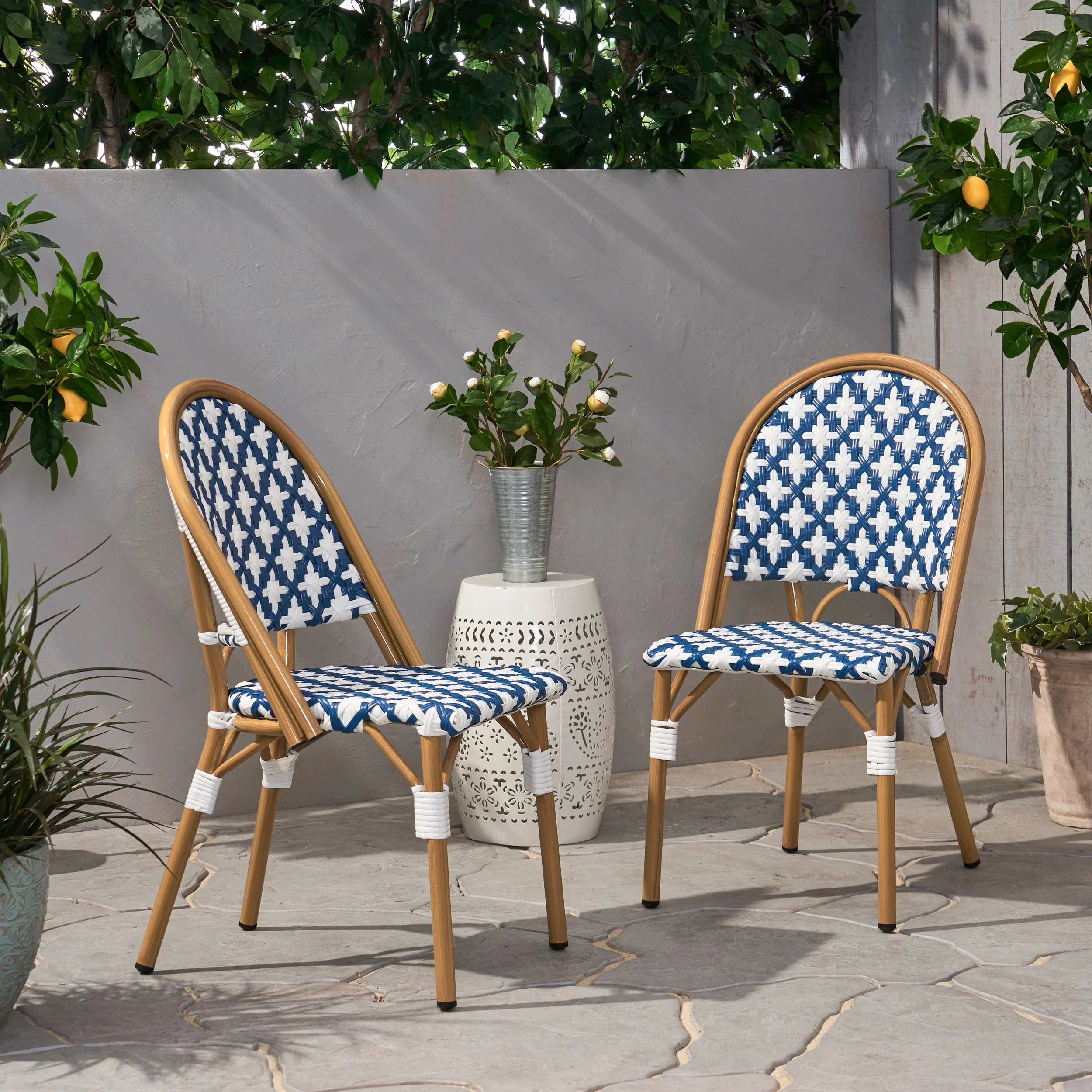 Jordy Outdoor French Bistro Chair (Set of 2) - furnishings
