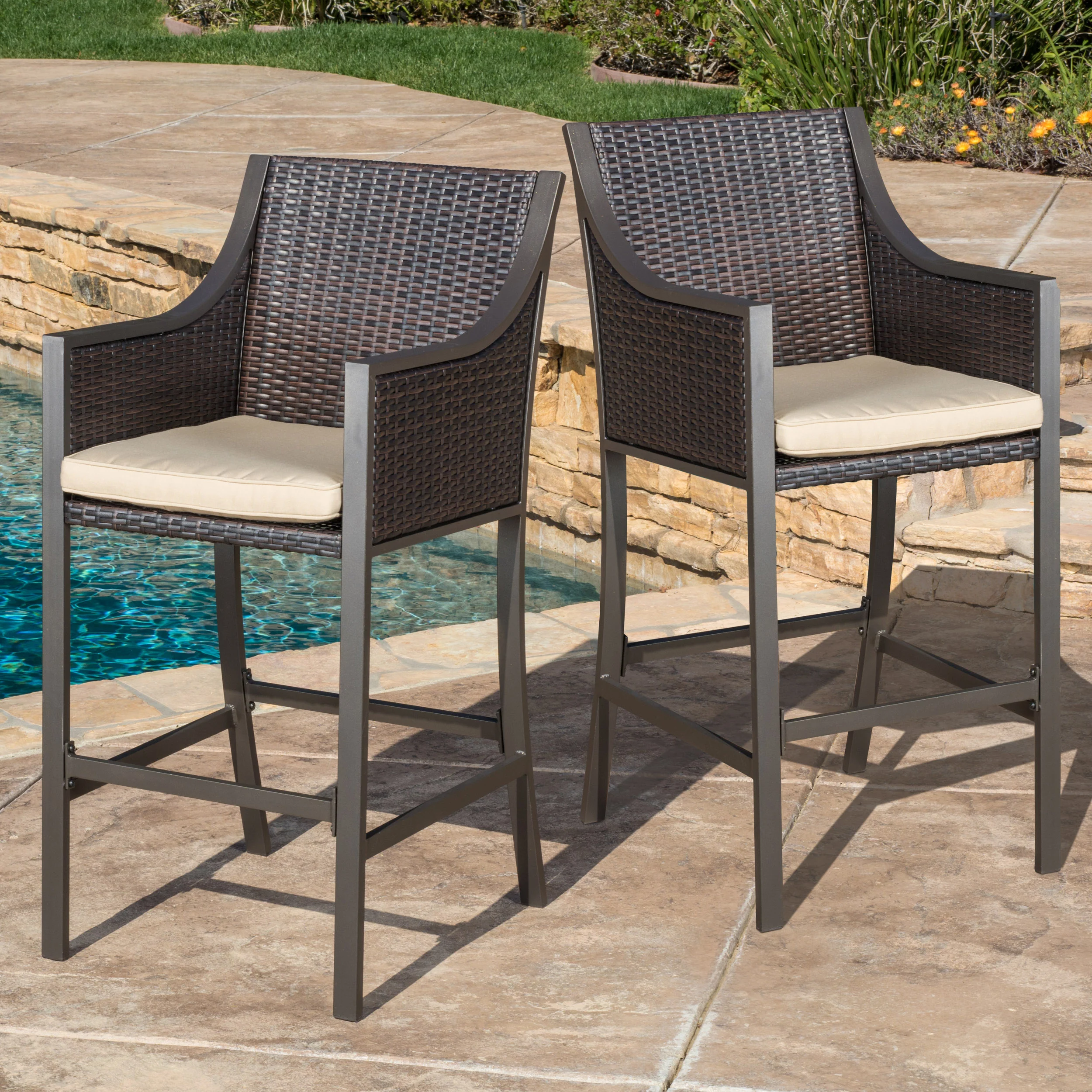 Rani Brown 25-Inch Barstool (Set of 2) - furnishings