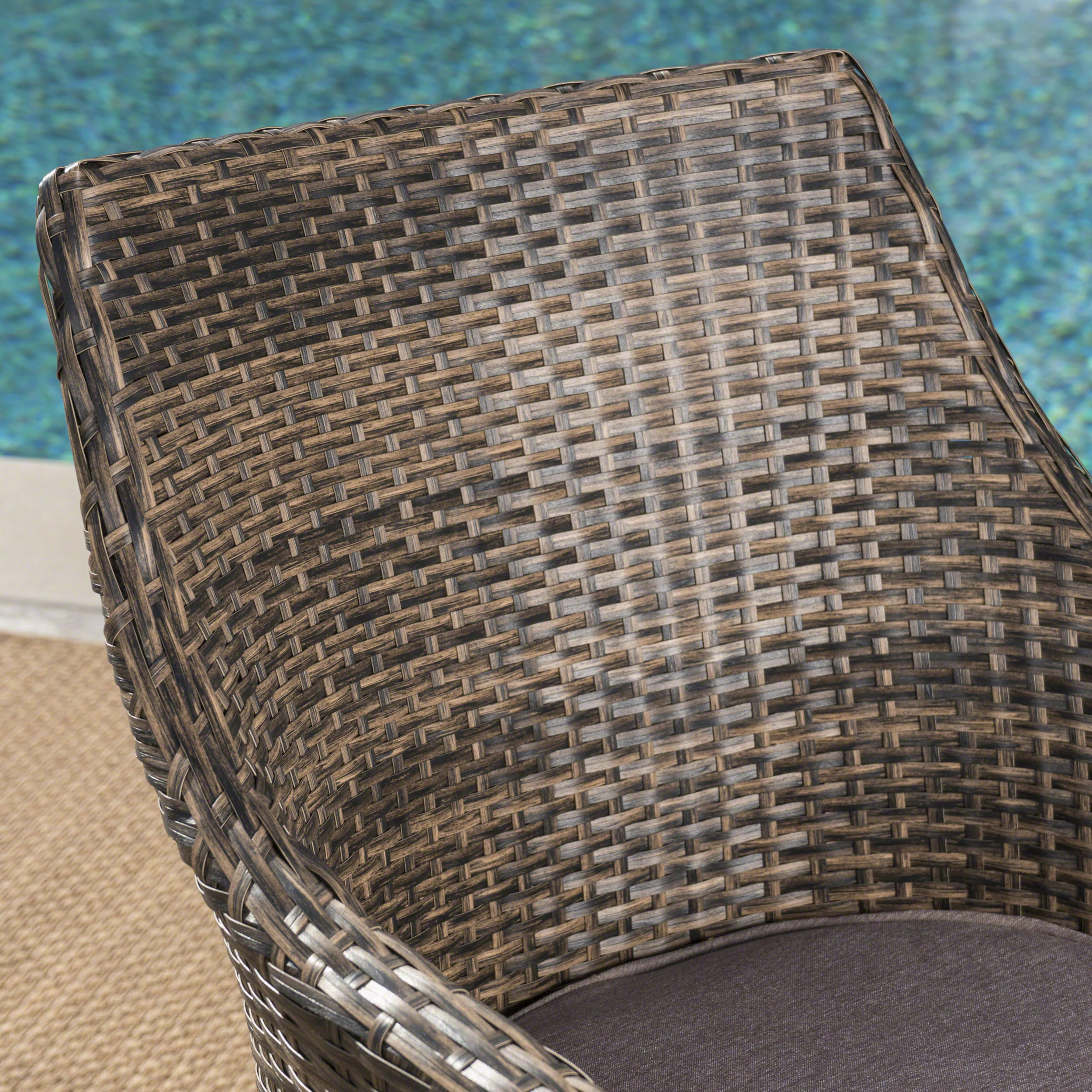 Hilary Outdoor Wicker Dining Chairs with Water Resistant Cushions (Set of 2) - furnishings