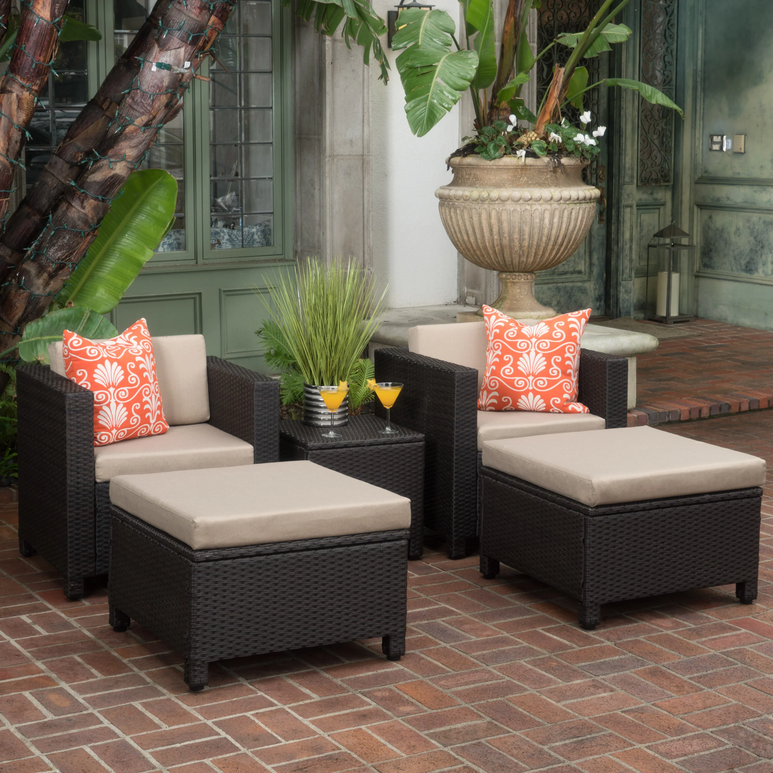Budva Outdoor 5pc Chat Set w/ Cushions - furnishings