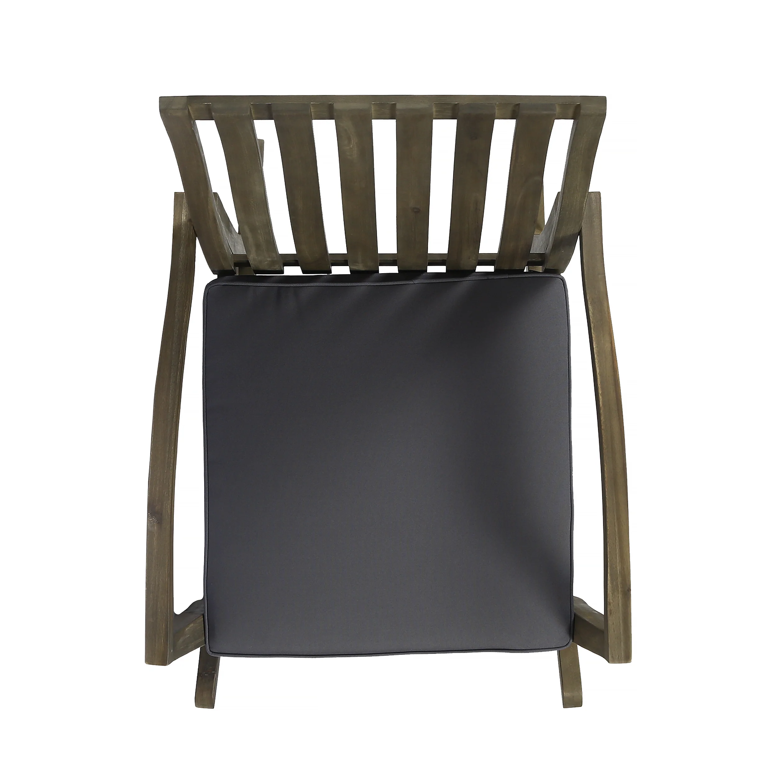 Colmena Acacia Wood Rustic Style Rocking Chair with Water Resistant Cushions - furnishings