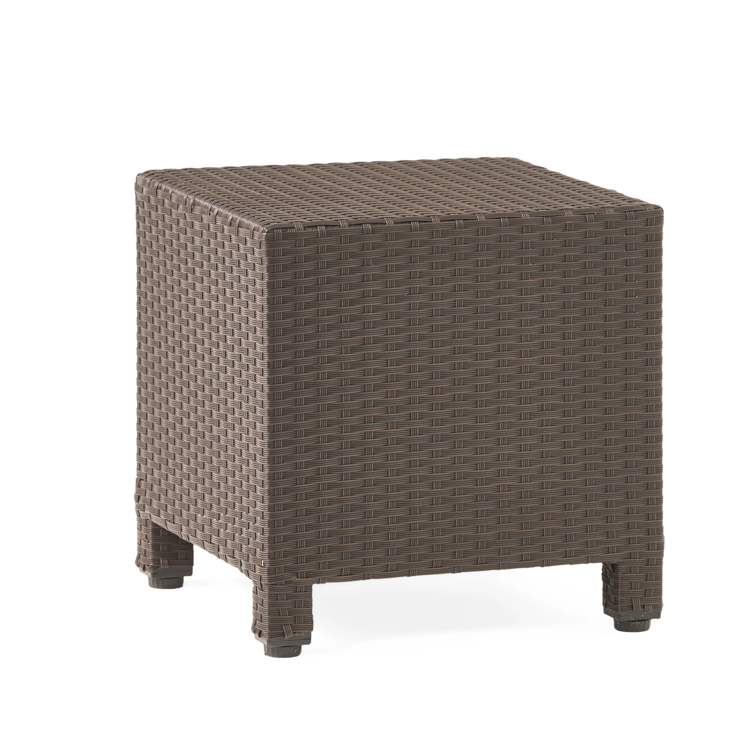 Venice 2-Seater Brown Wicker Outdoor Chat Set with Side Table - furnishings