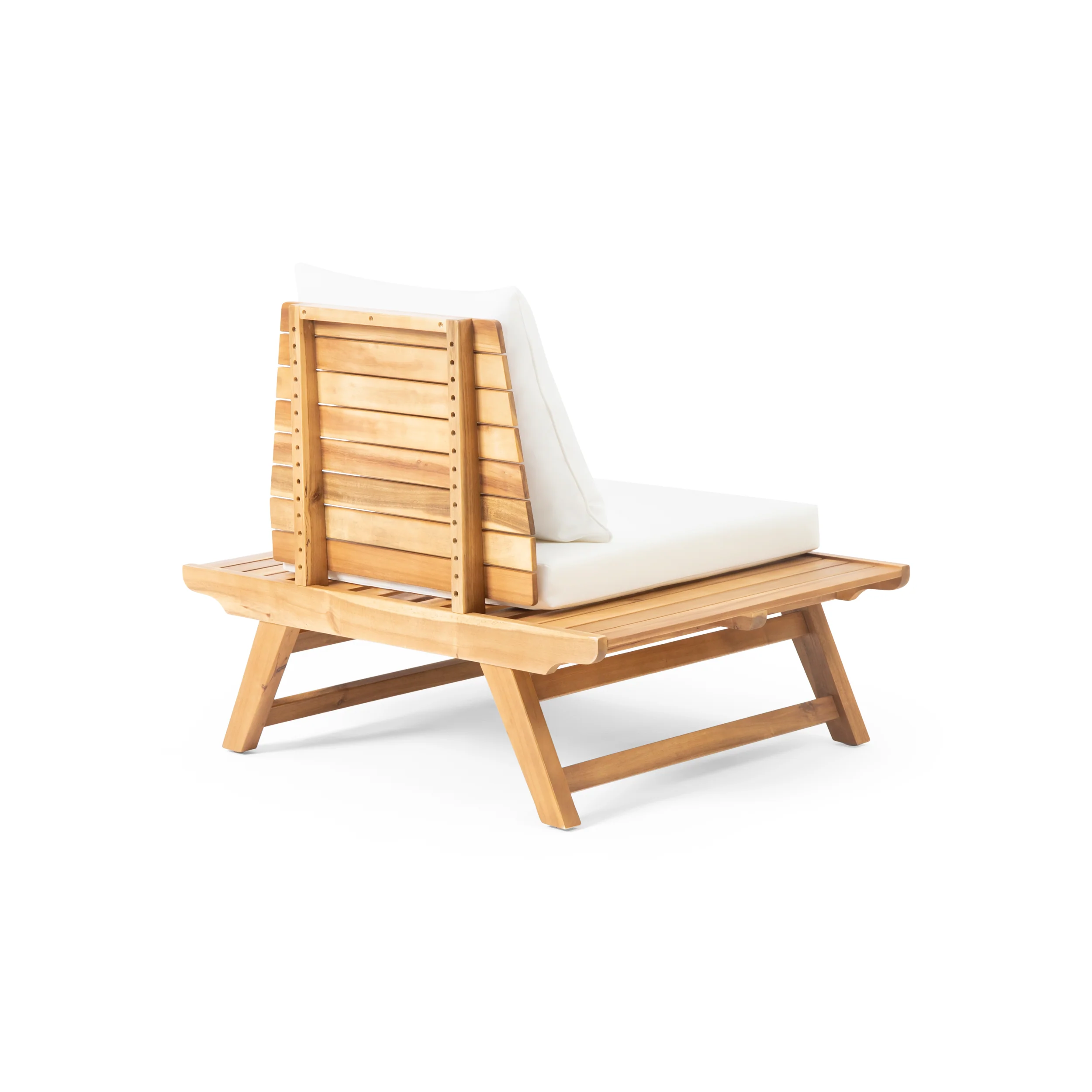 Kaiya Outdoor 2 Seater Acacia Wood Club Chairs and Side Table Set - furnishings
