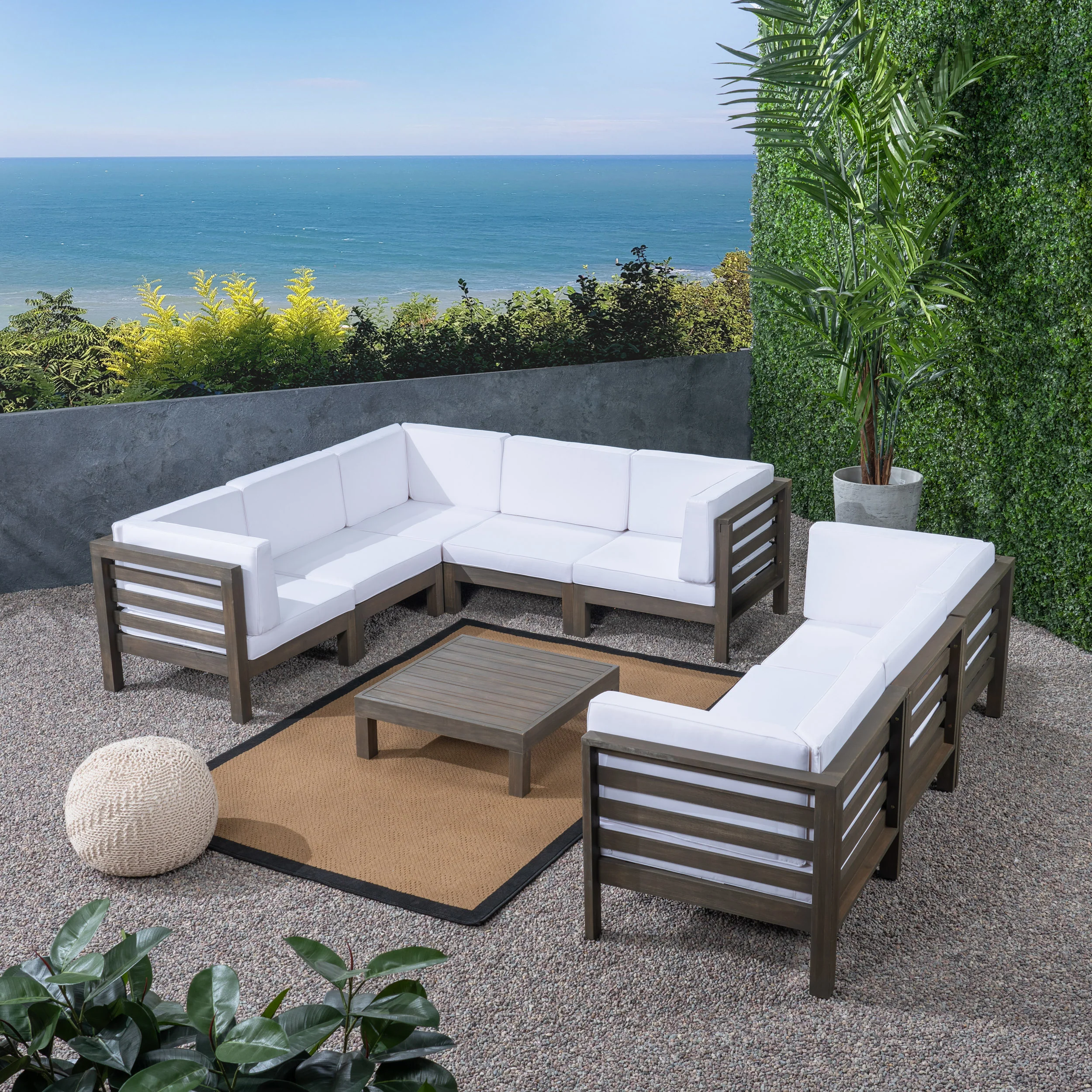 Ravello Outdoor Sectional Sofa Set with Coffee Table - furnishings