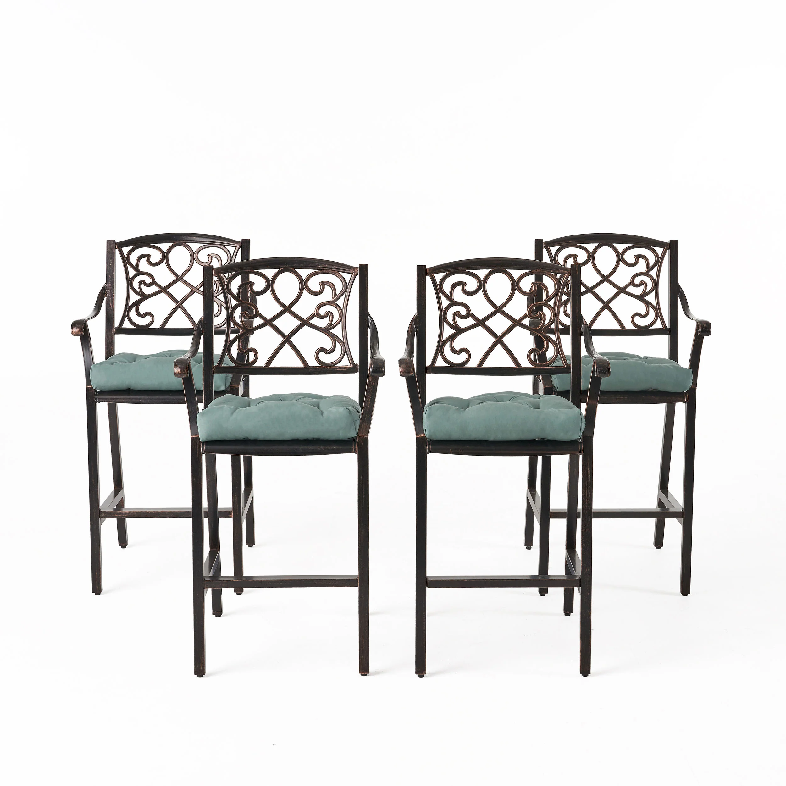 Mariella Outdoor Barstool with Cushion (Set of 4) - furnishings