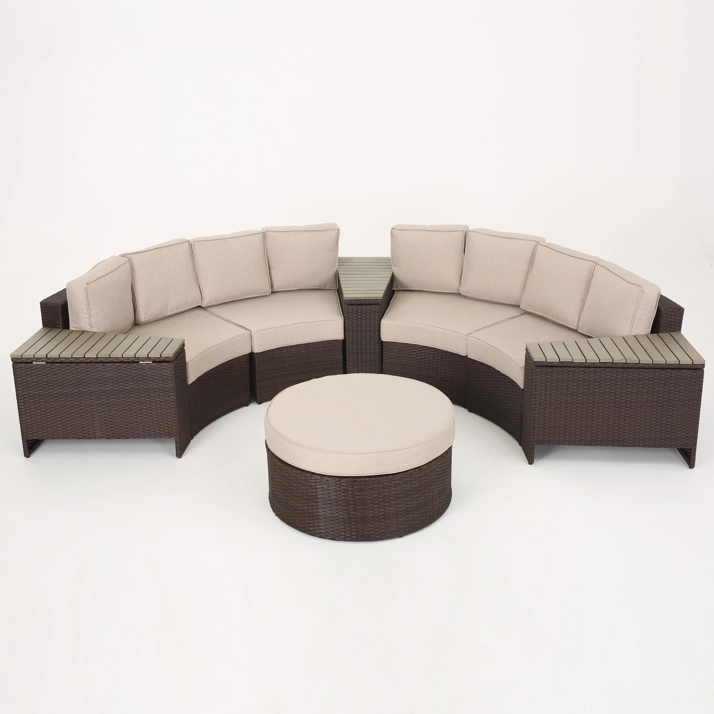 Riviera 8pc Outdoor Sectional Sofa Set w/ Storage Trunks - furnishings