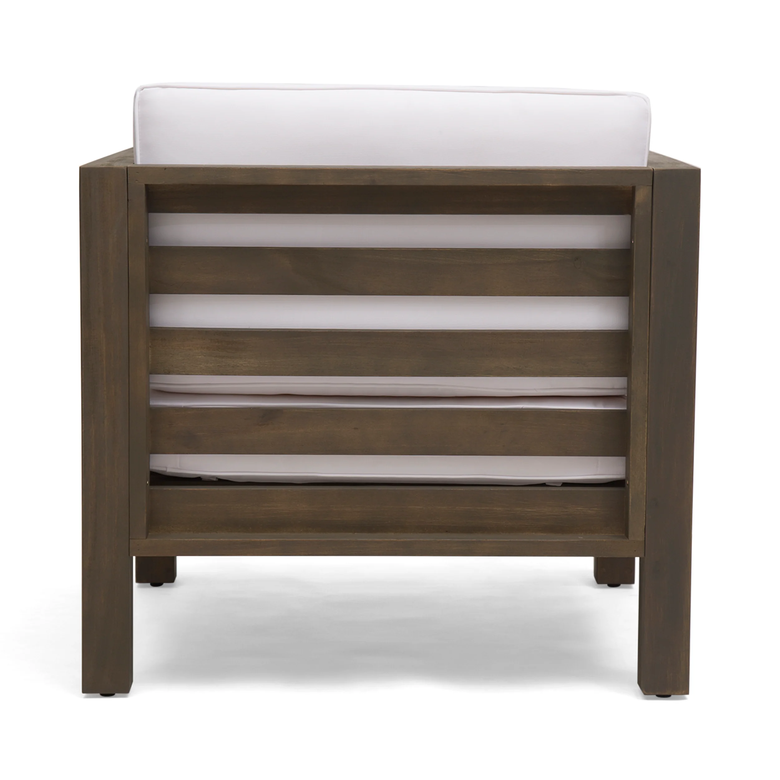 Louise Outdoor Acacia Wood Club Chair with Cushion - furnishings