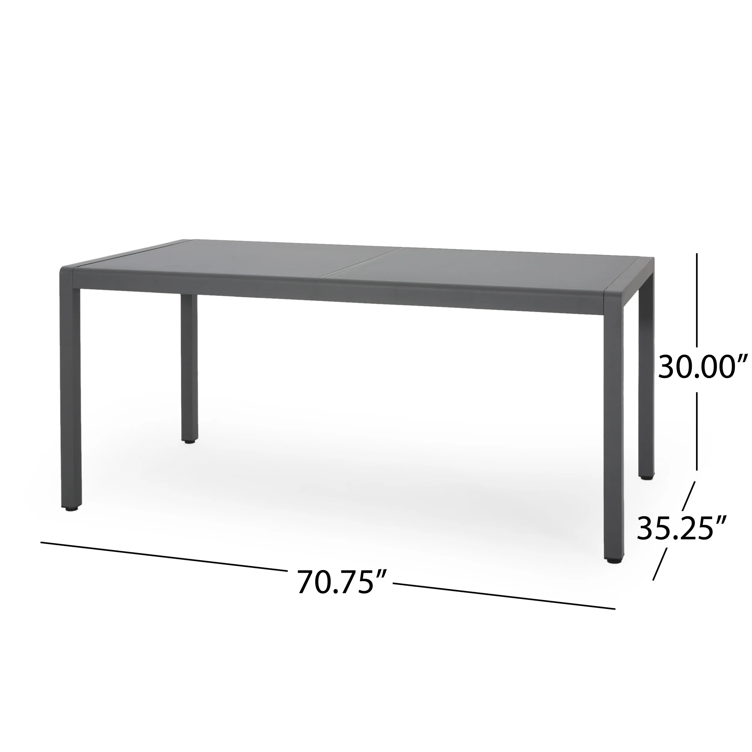 Cherie Outdoor Aluminum Dining Table with Tempered Glass Table Top - furnishings