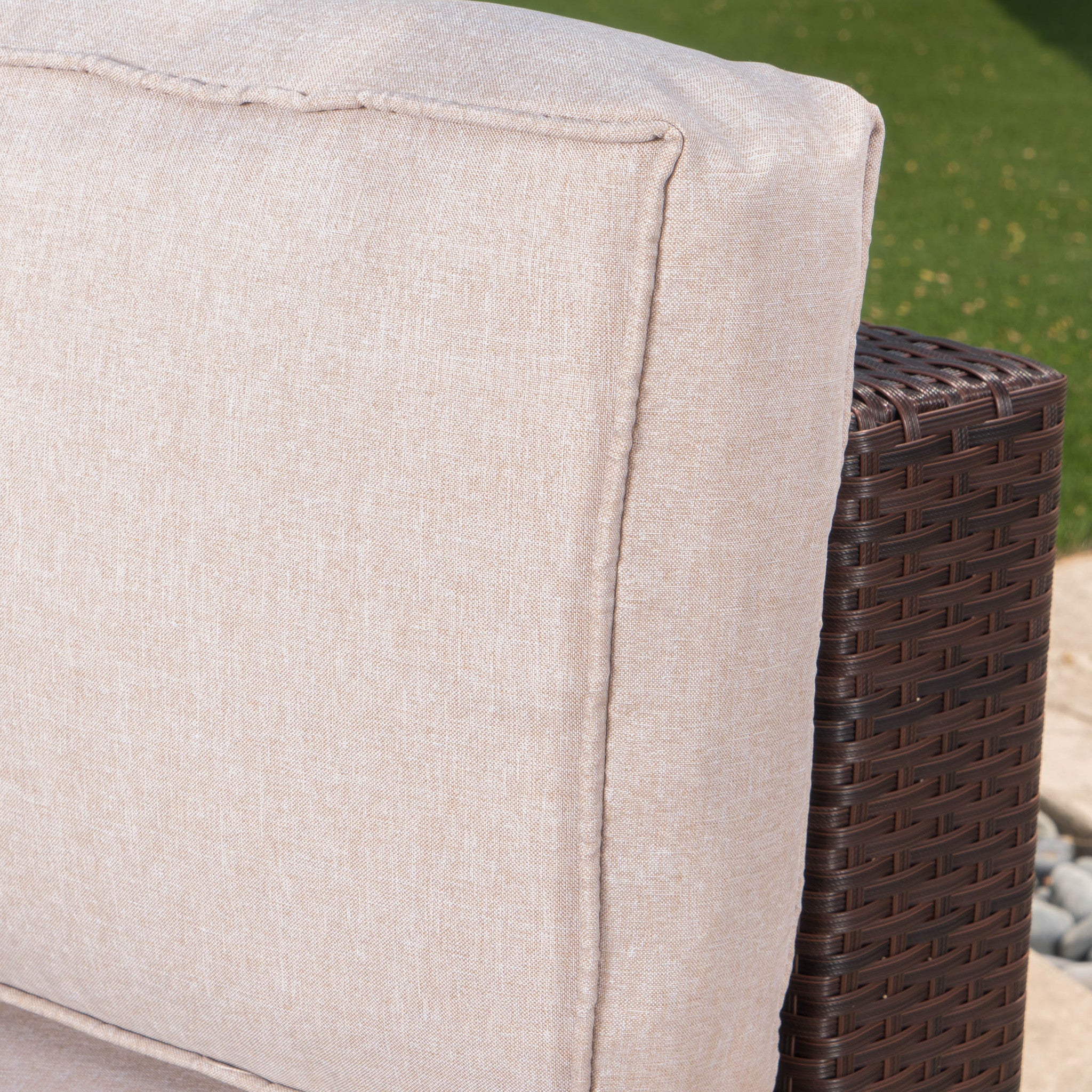 Riviera 6pc Outdoor Sectional Sofa Set w/ Storage Trunk & Ice Bucket - furnishings