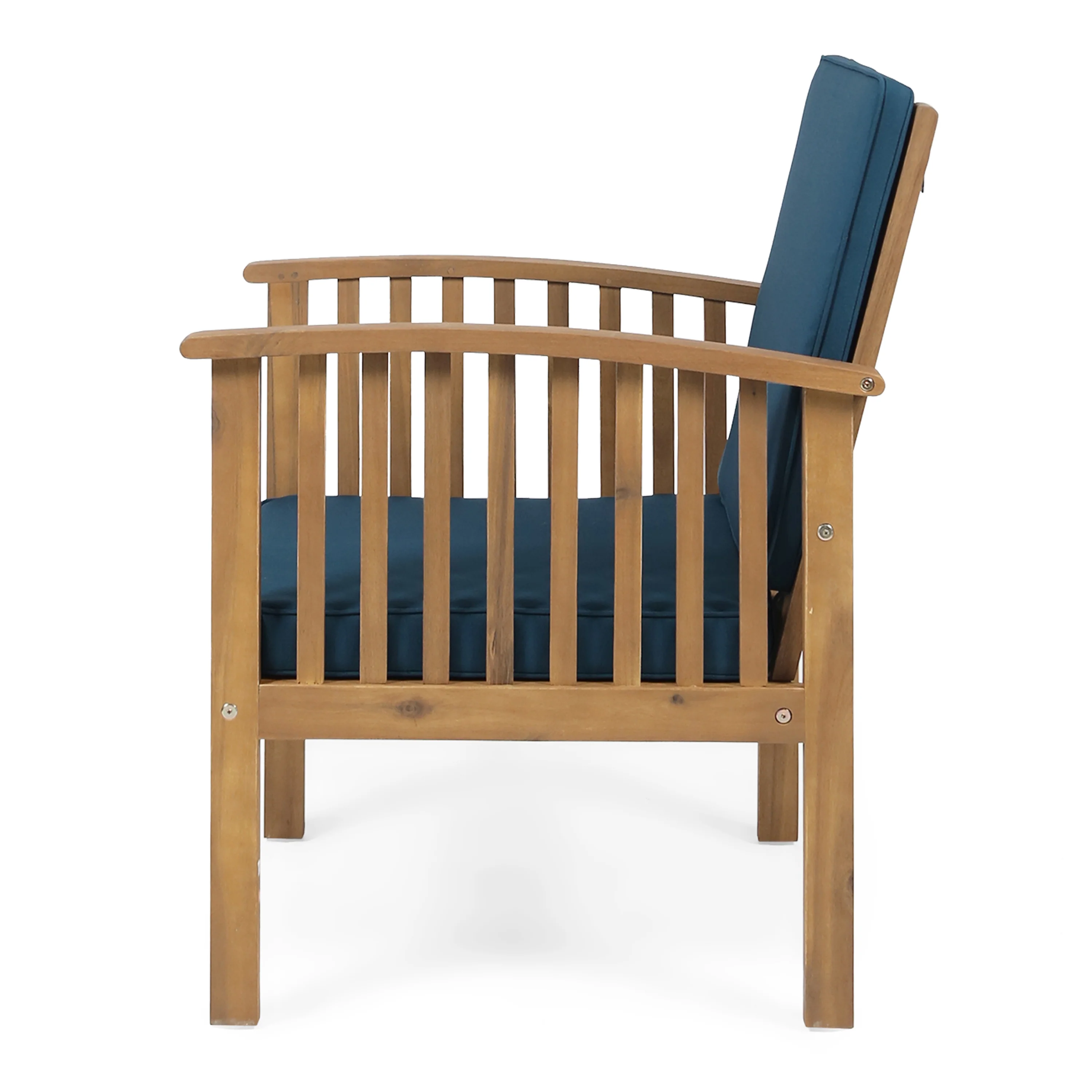 Ray Acacia Outdoor Acacia Wood Club Chairs w/ Cushions - furnishings