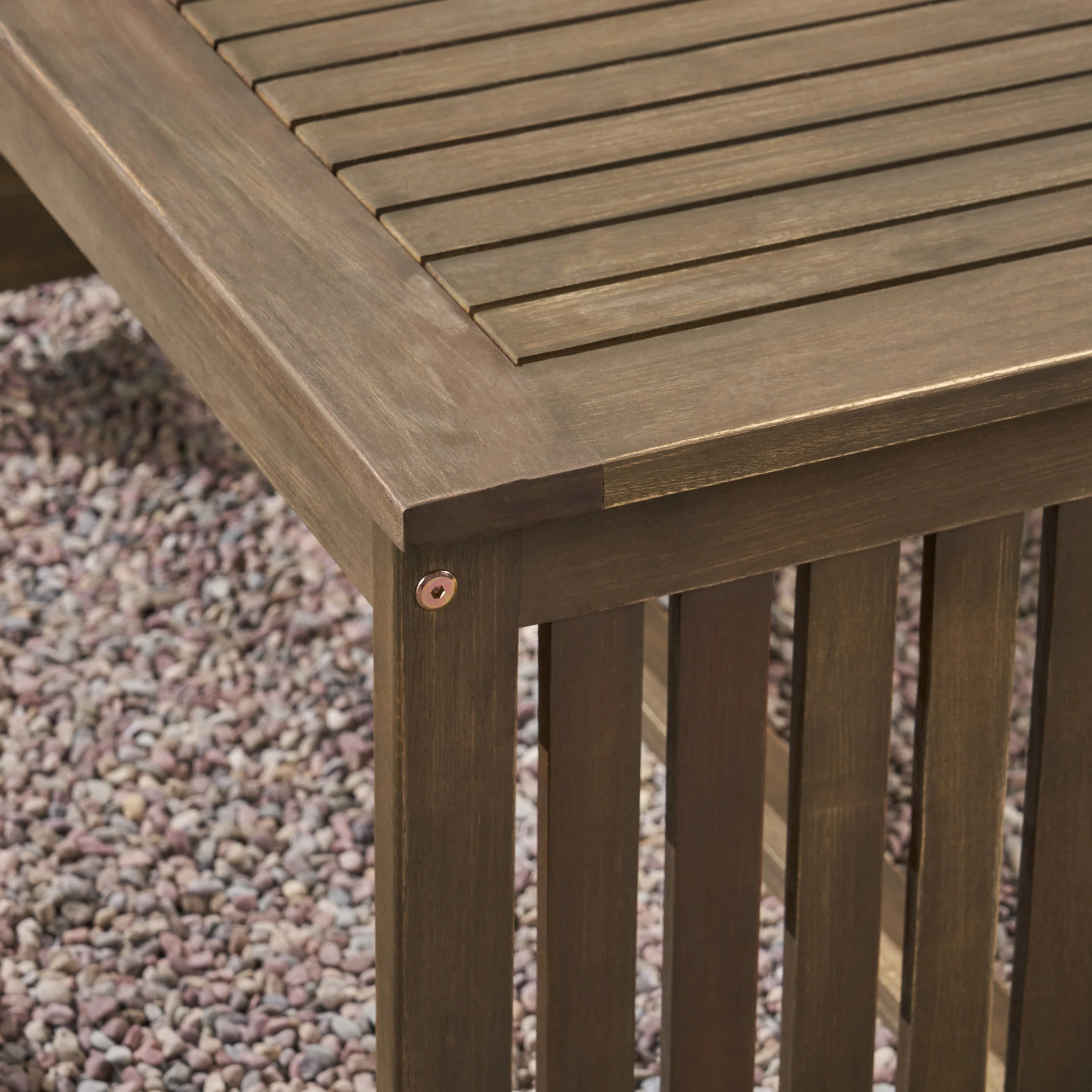 Giles Edward Outdoor Acacia Wood Sofa and Coffee Table Set - furnishings