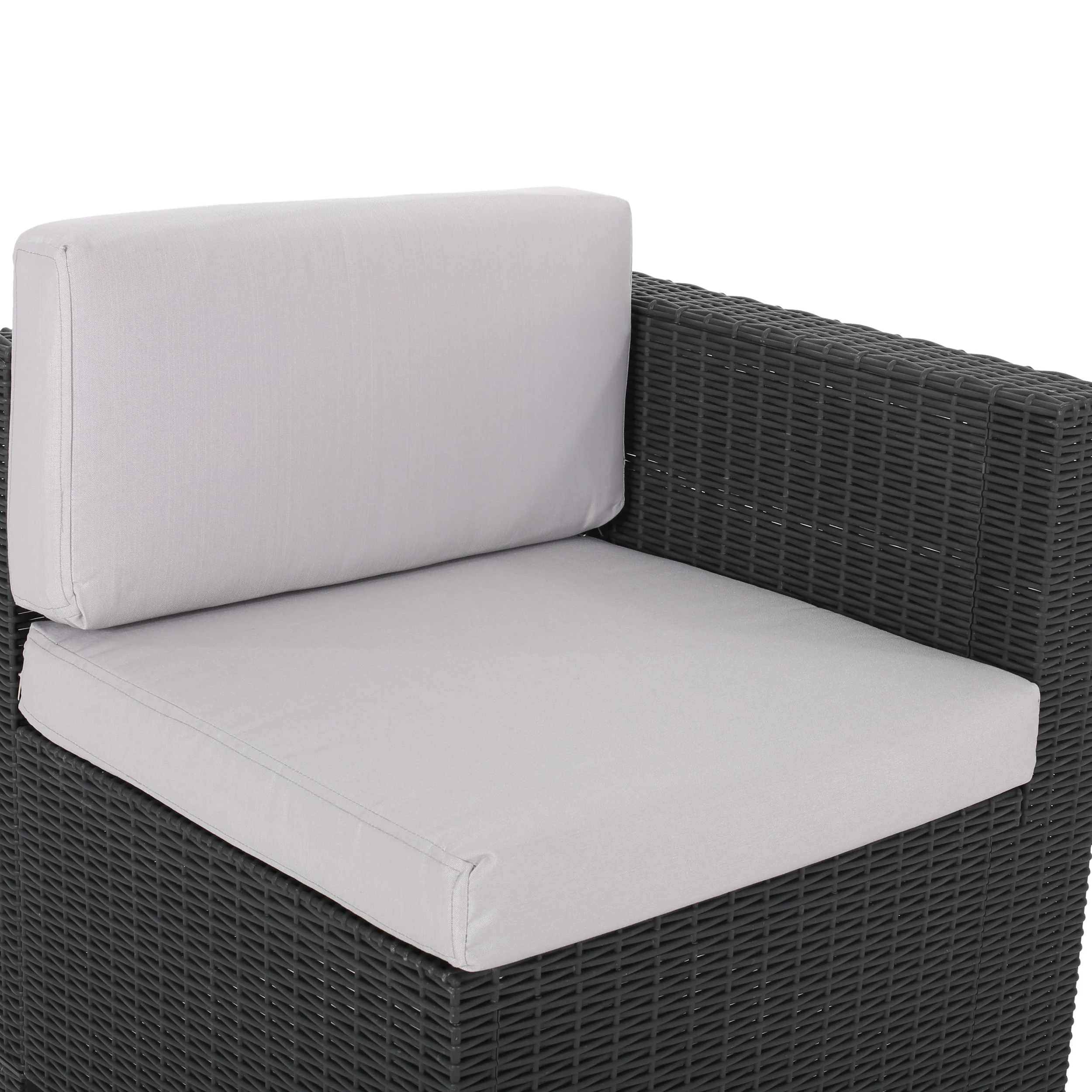 Riley Outdoor All Weather Faux Wicker 5 Seater Sectional Sofa Set with Cushions - furnishings