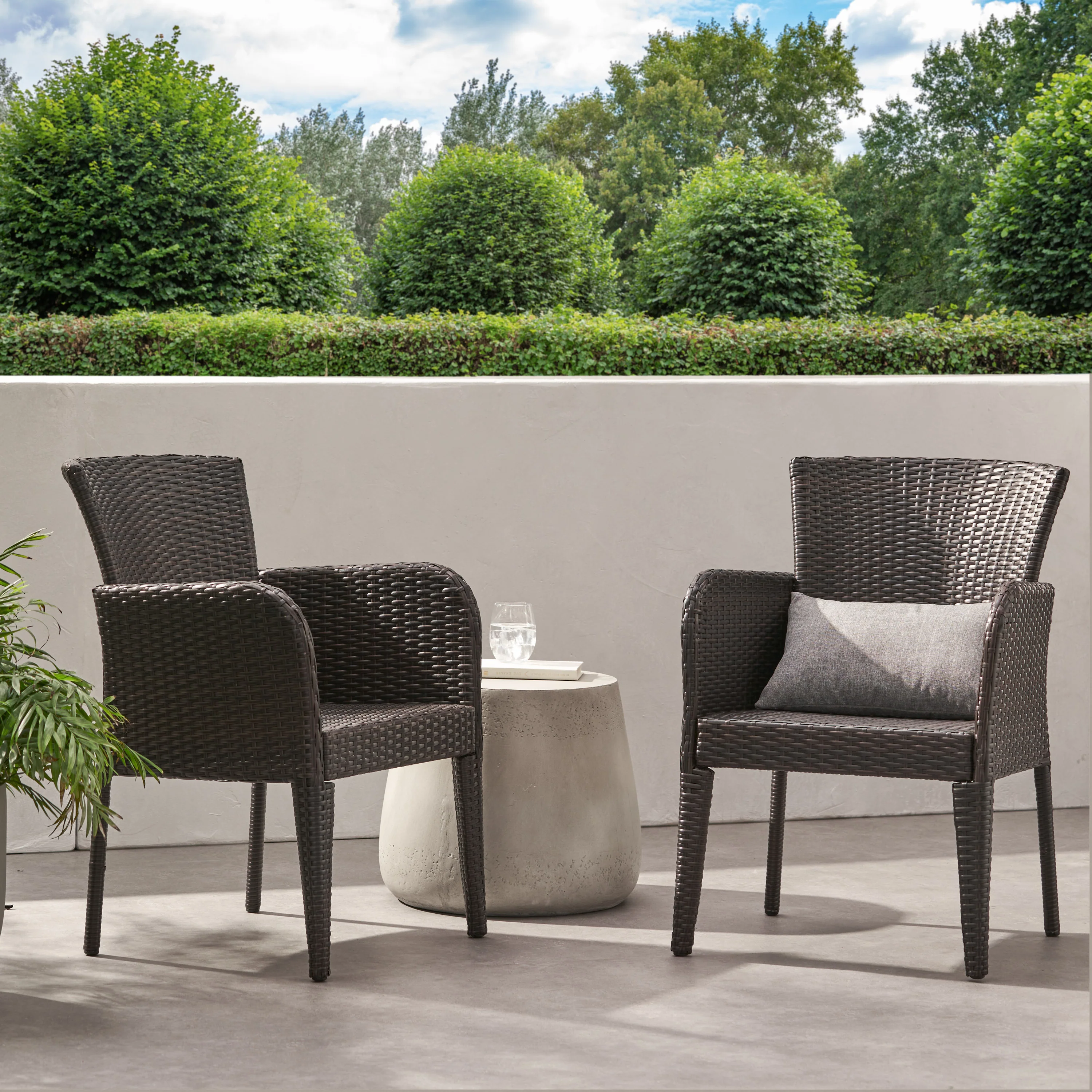 Seawall Outdoor Wicker Dining Chair (Set of 2) - furnishings