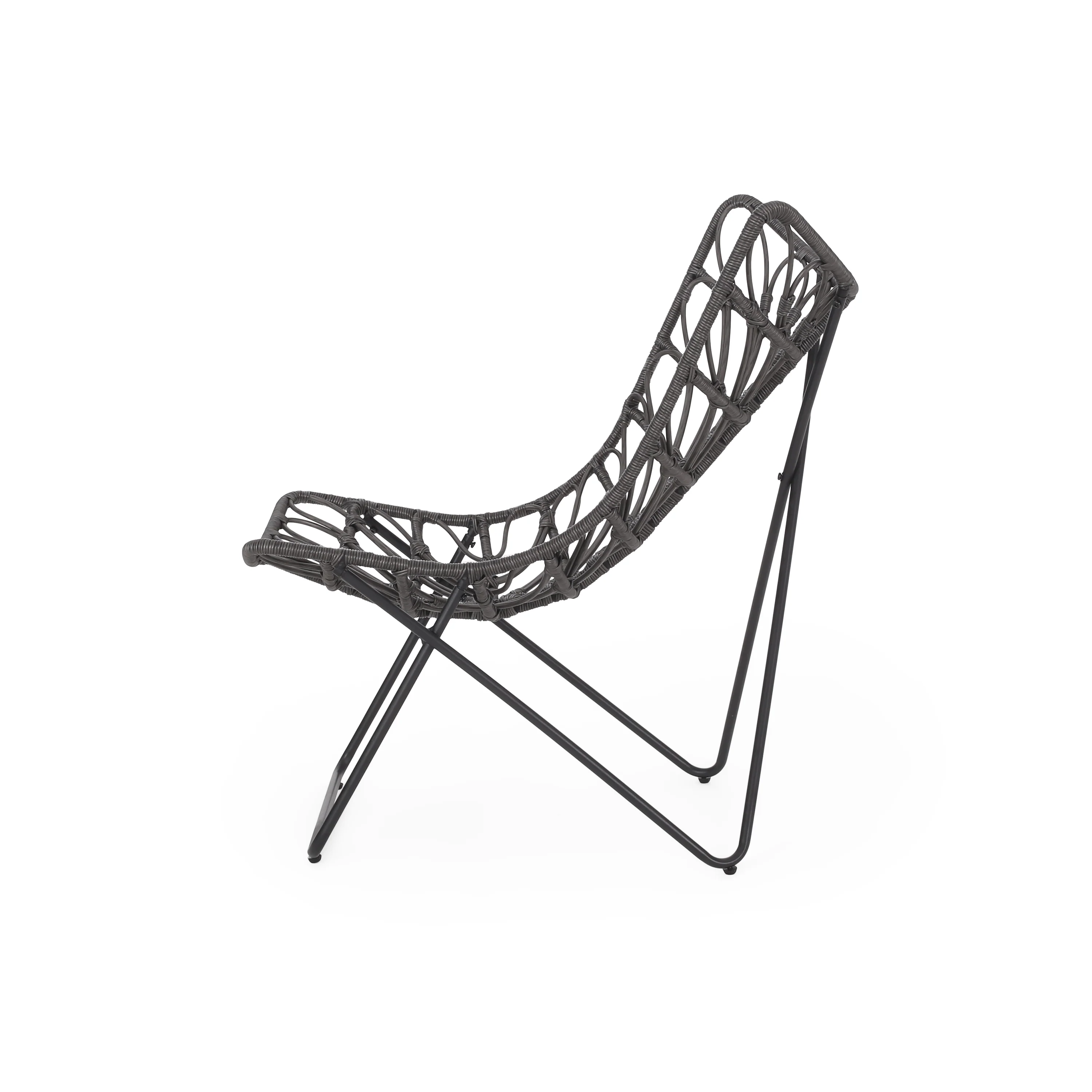 Danbury Outdoor Boho Modern Wicker Accent Chairs, Set of 2 - furnishings