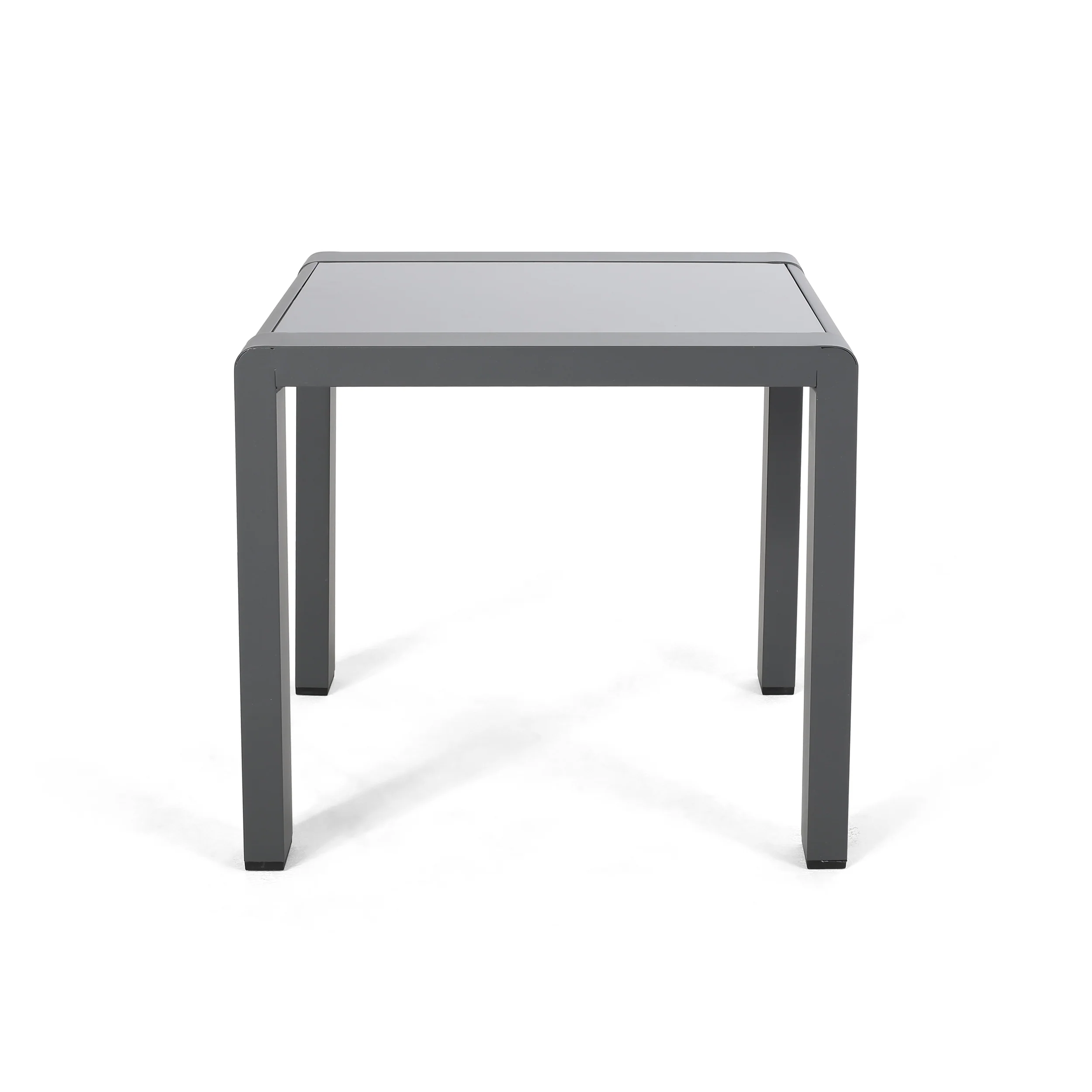 Giovanna Coral Outdoor Aluminum Side Table with Glass Top - furnishings