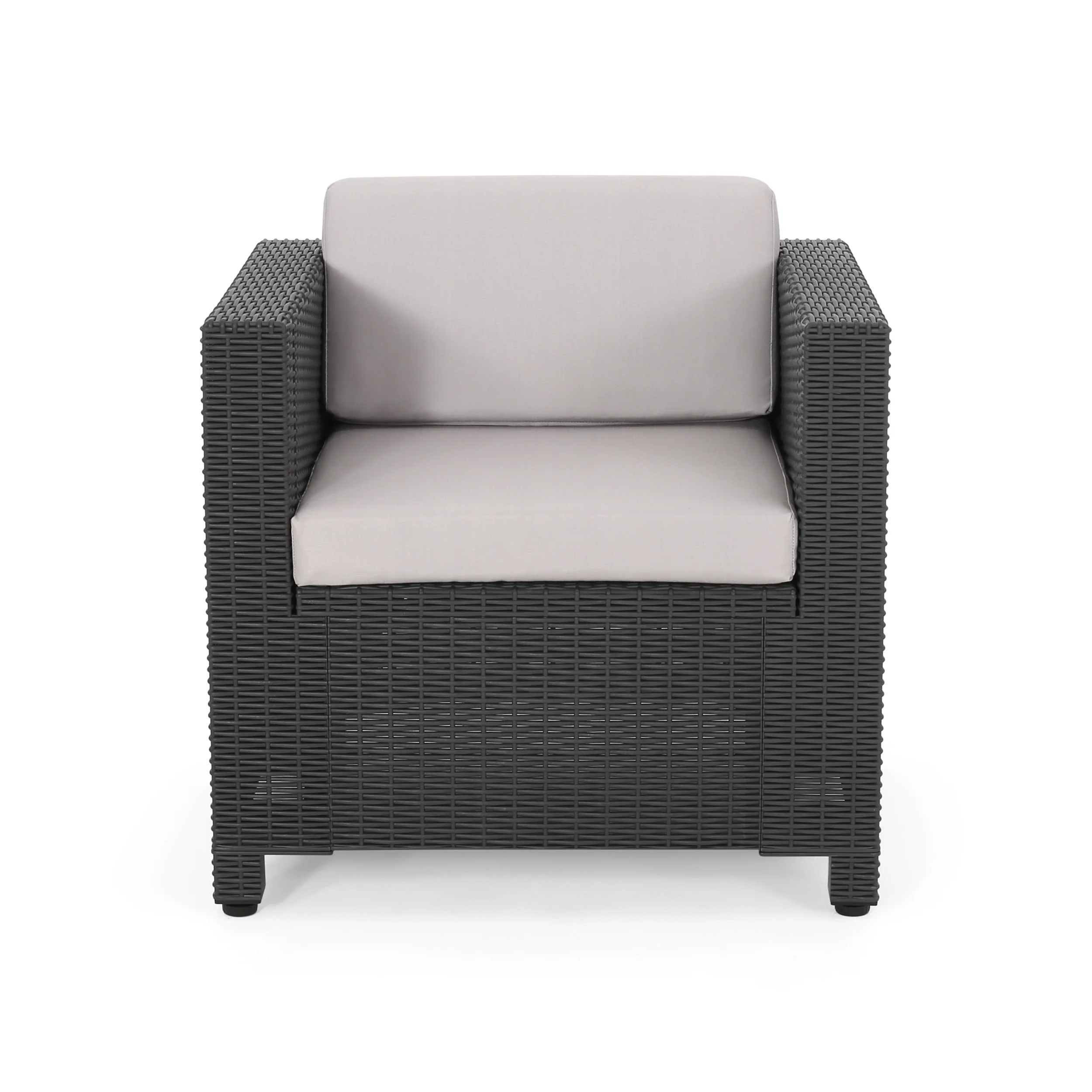 Ethan Outdoor Faux Wicker Club Chairs with Cushions - furnishings
