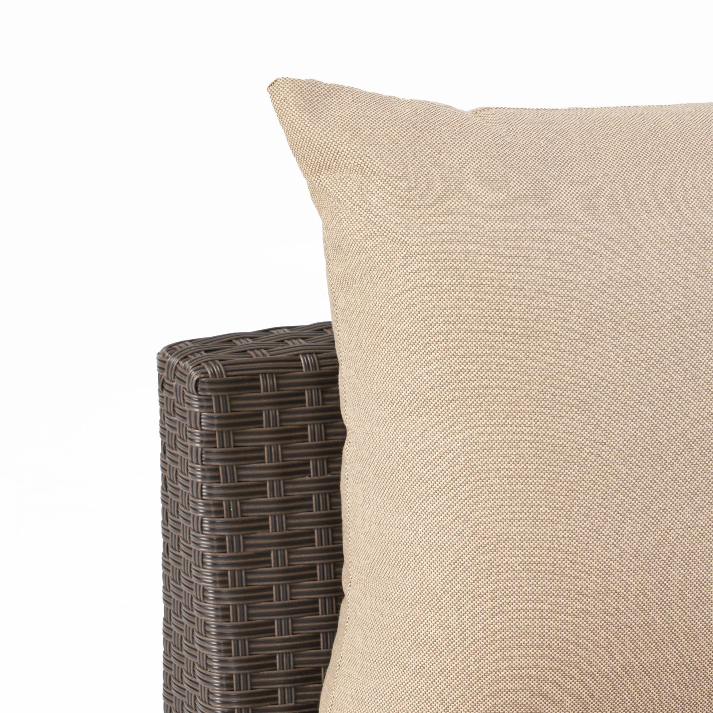 Harper Outdoor Wicker Curved Loveseat Sectional with Cushions - furnishings