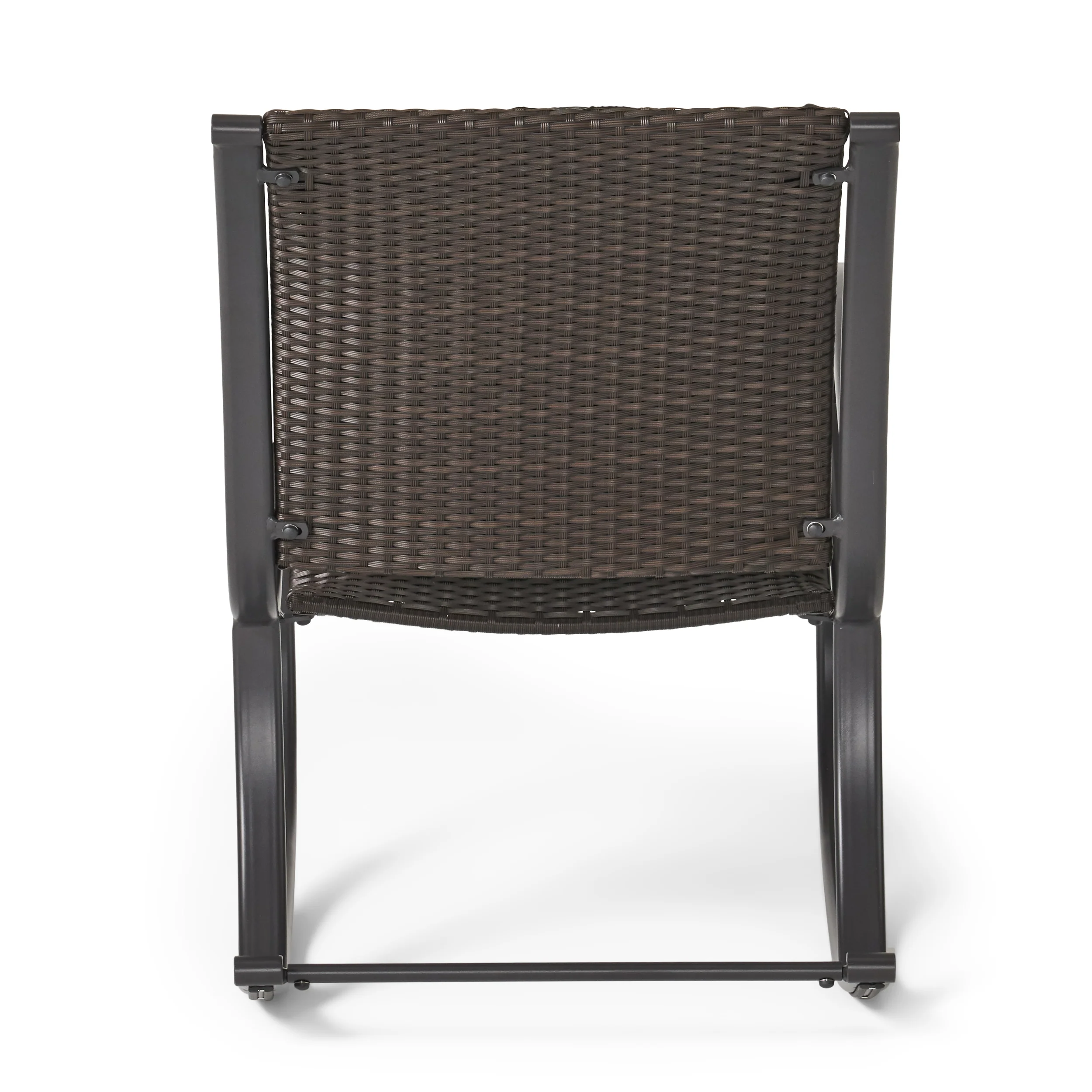 Leann Outdoor Dark Brown Wicker Rocking Chair - furnishings