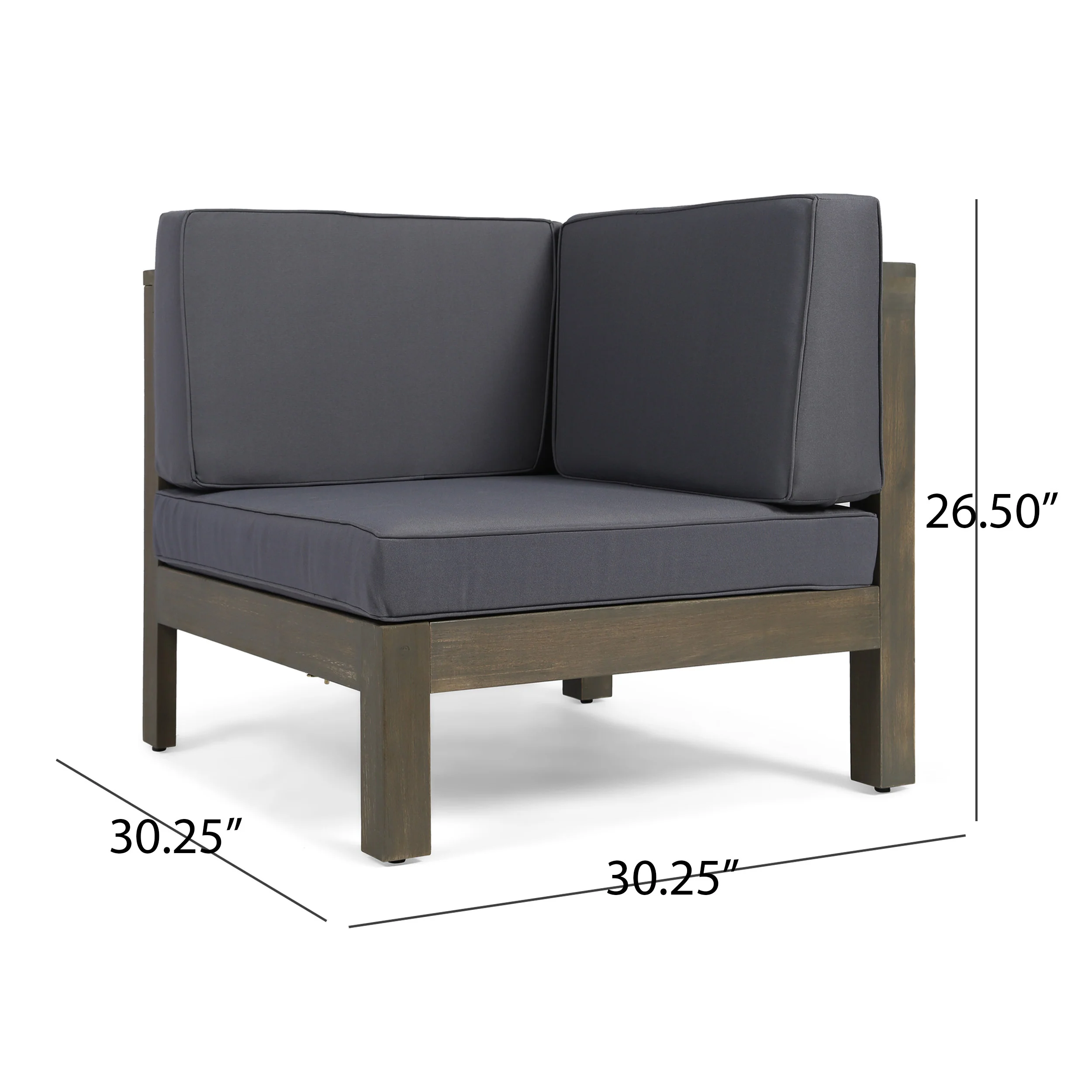 Dawson Outdoor U-Shaped Sectional Sofa Set with Coffee Table - 9-Piece 8-Seater - Acacia Wood - Outdoor Cushions - furnishings