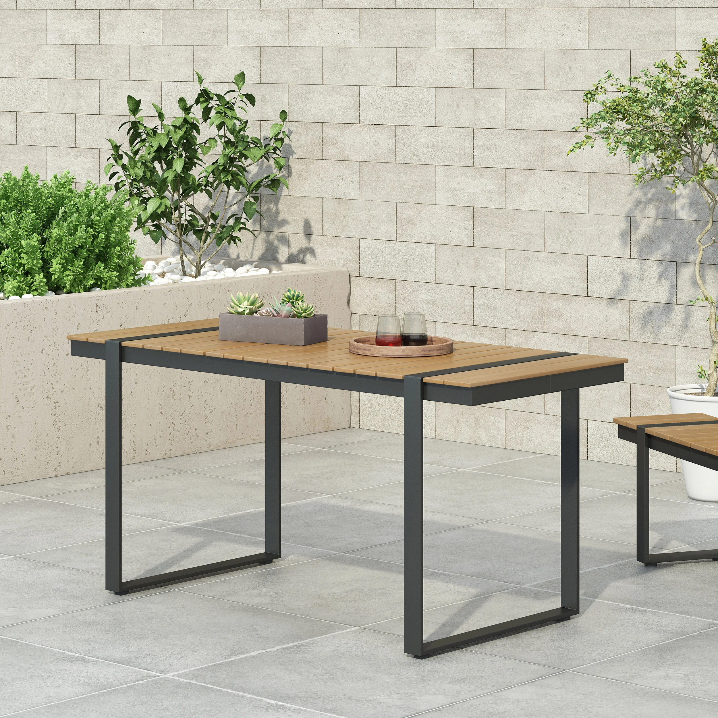 Mora Outdoor Aluminum Dining Table - furnishings