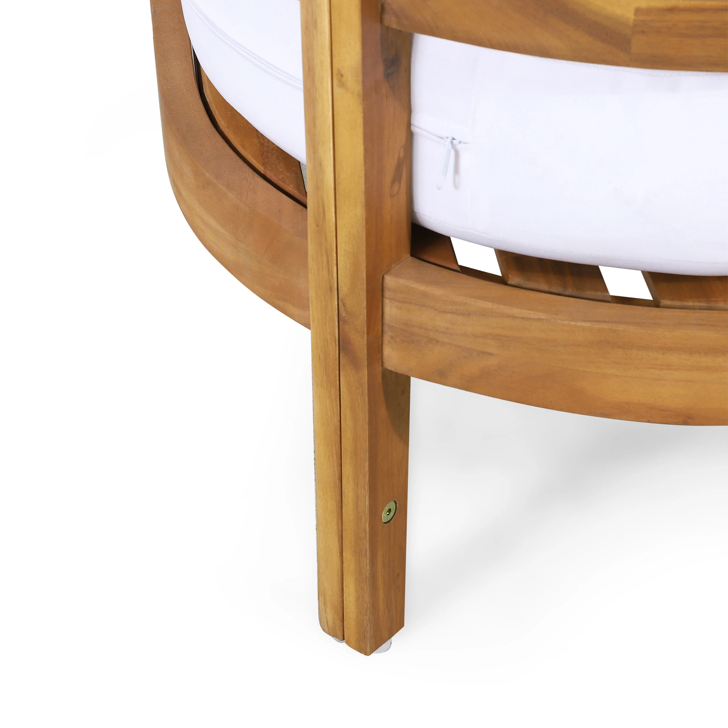 Aggie Outdoor Acacia Wood Loveseat and Coffee Table Set, Teak and White - furnishings