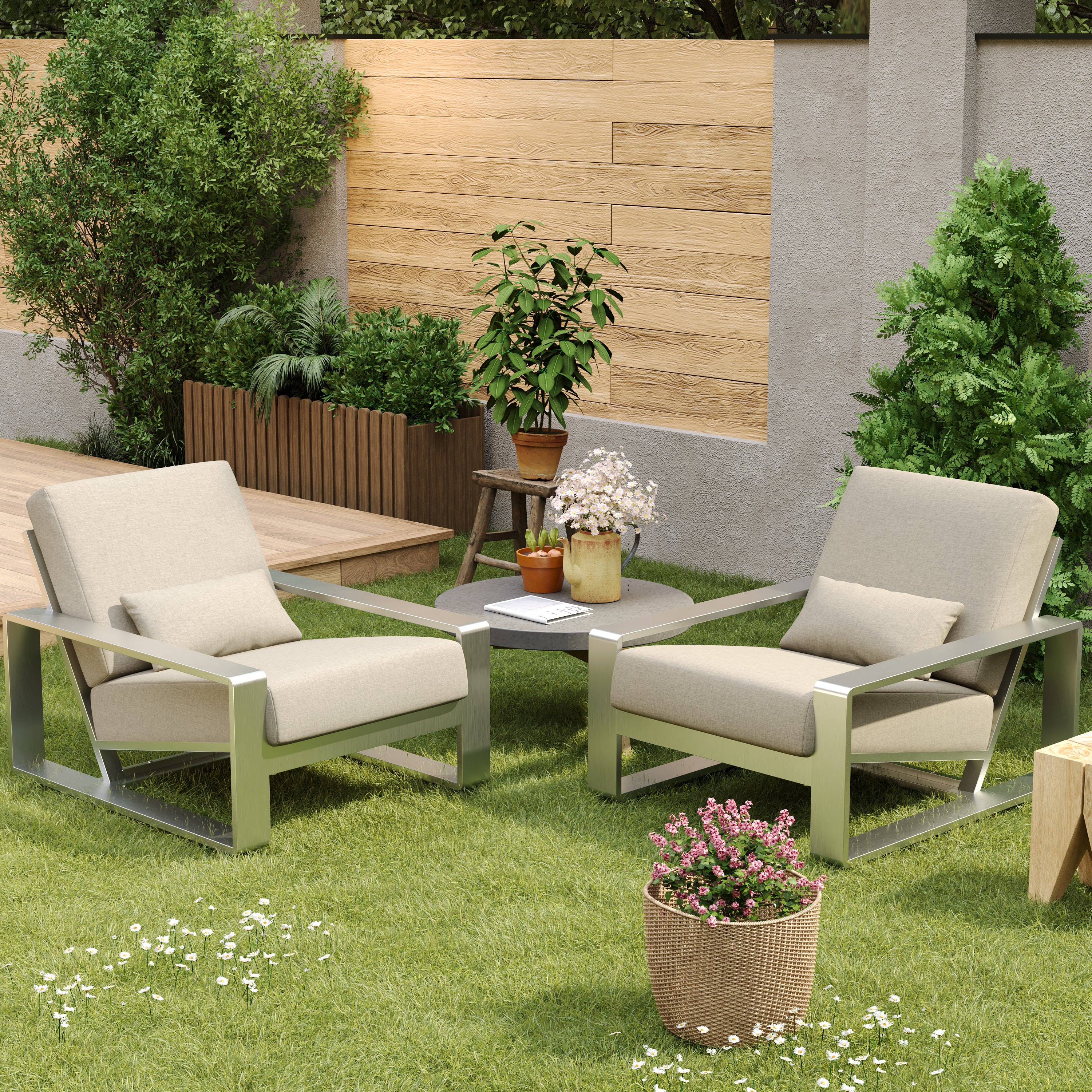 Plata Aluminum Outdoor Lounge & Leisure Chair - furnishings