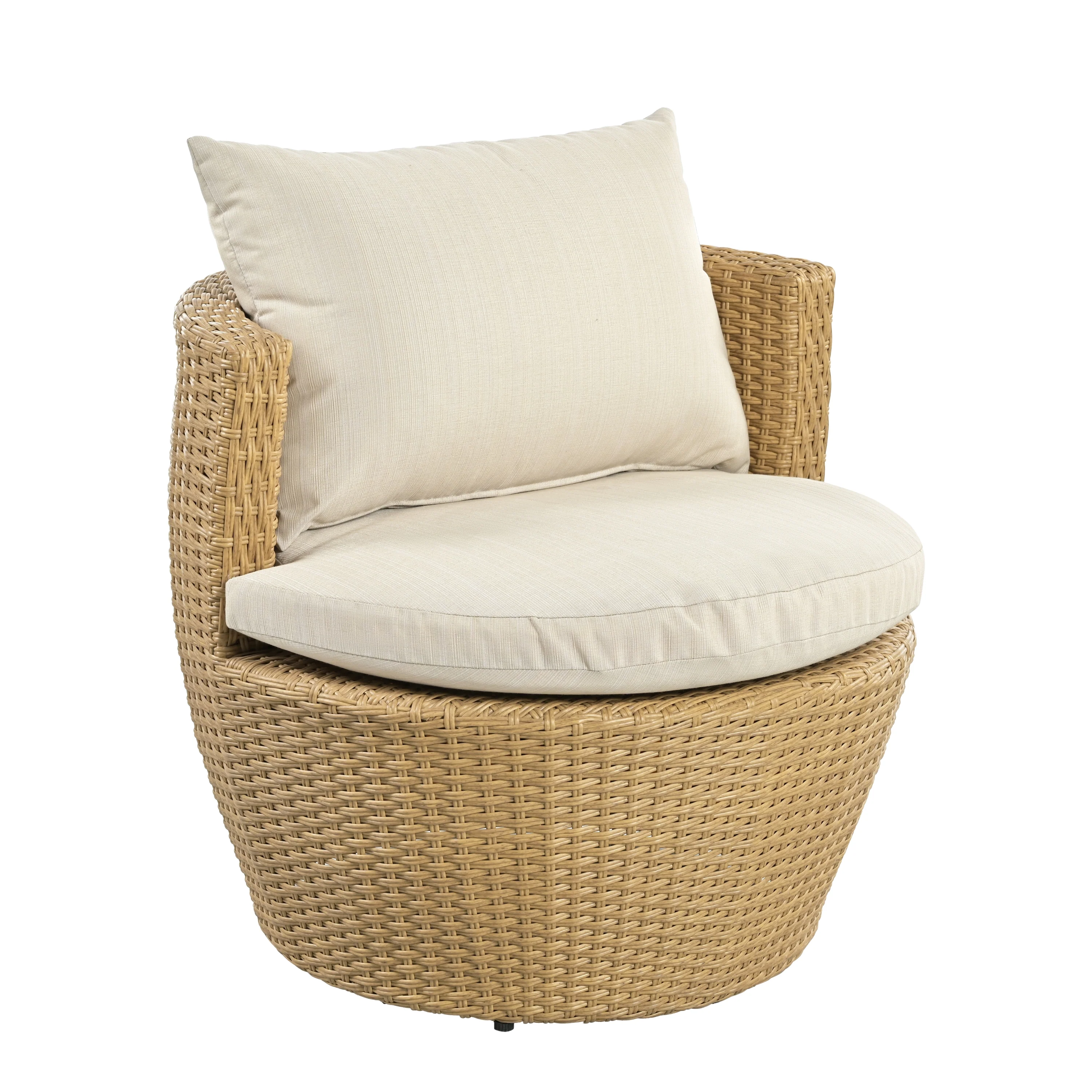 Laurela Outdoor Patio 3pc Boho Faux Wicker Chat Set - furnishings