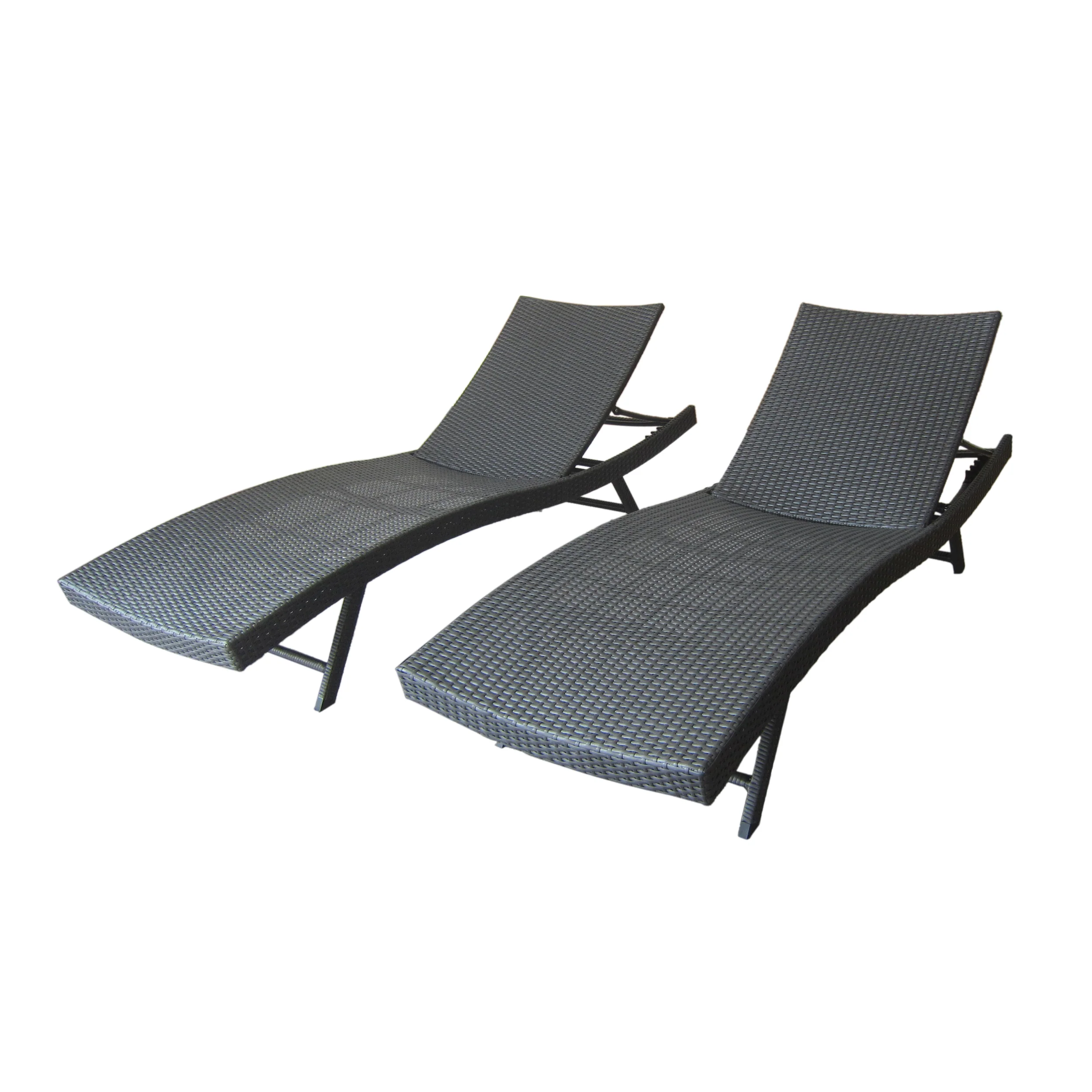 Eliana Outdoor Gray Wicker Chaise Lounge - furnishings