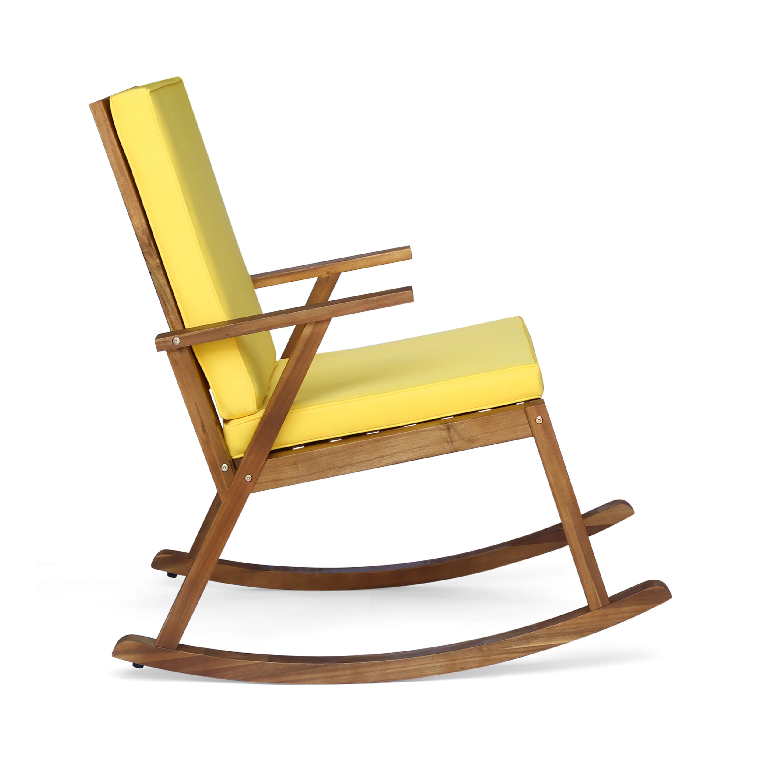 Andy Outdoor Acacia Wood Rocking Chair with Water-Resistant Cushions (Set of 2) - furnishings